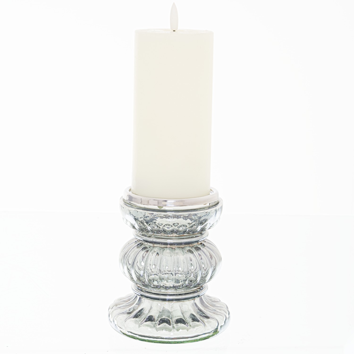 Smoked Midnight Ribbed Candle Holder - Image 2