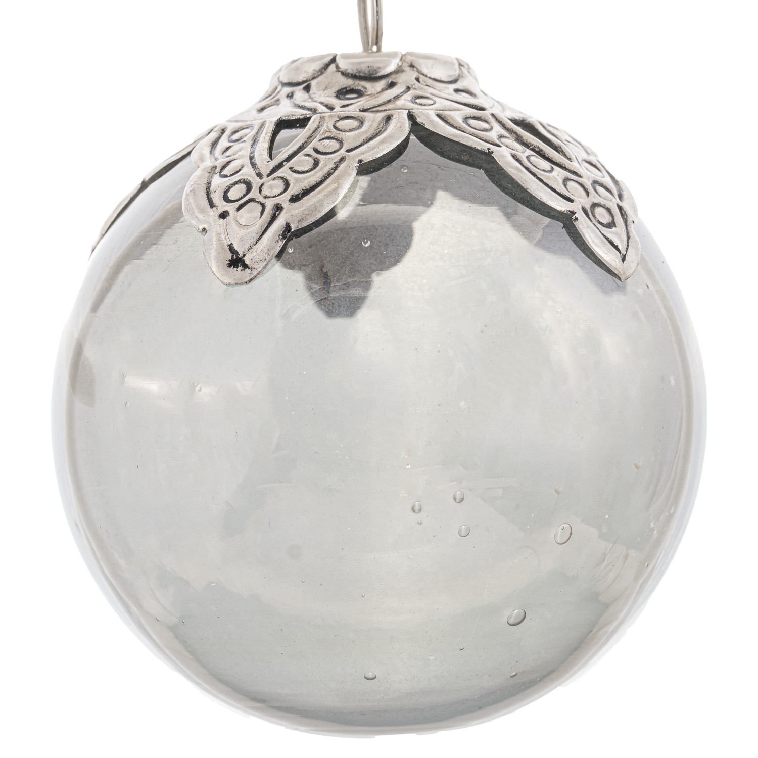 Noel Collection Smoked Midnight Filigree Crested Mdm Bauble - Image 1