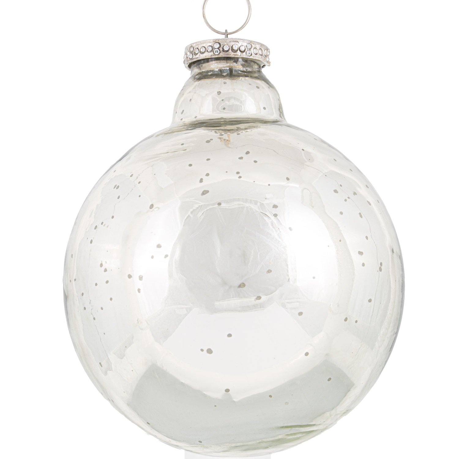 The Noel Collection Silver Neck Large Bauble - Image 1