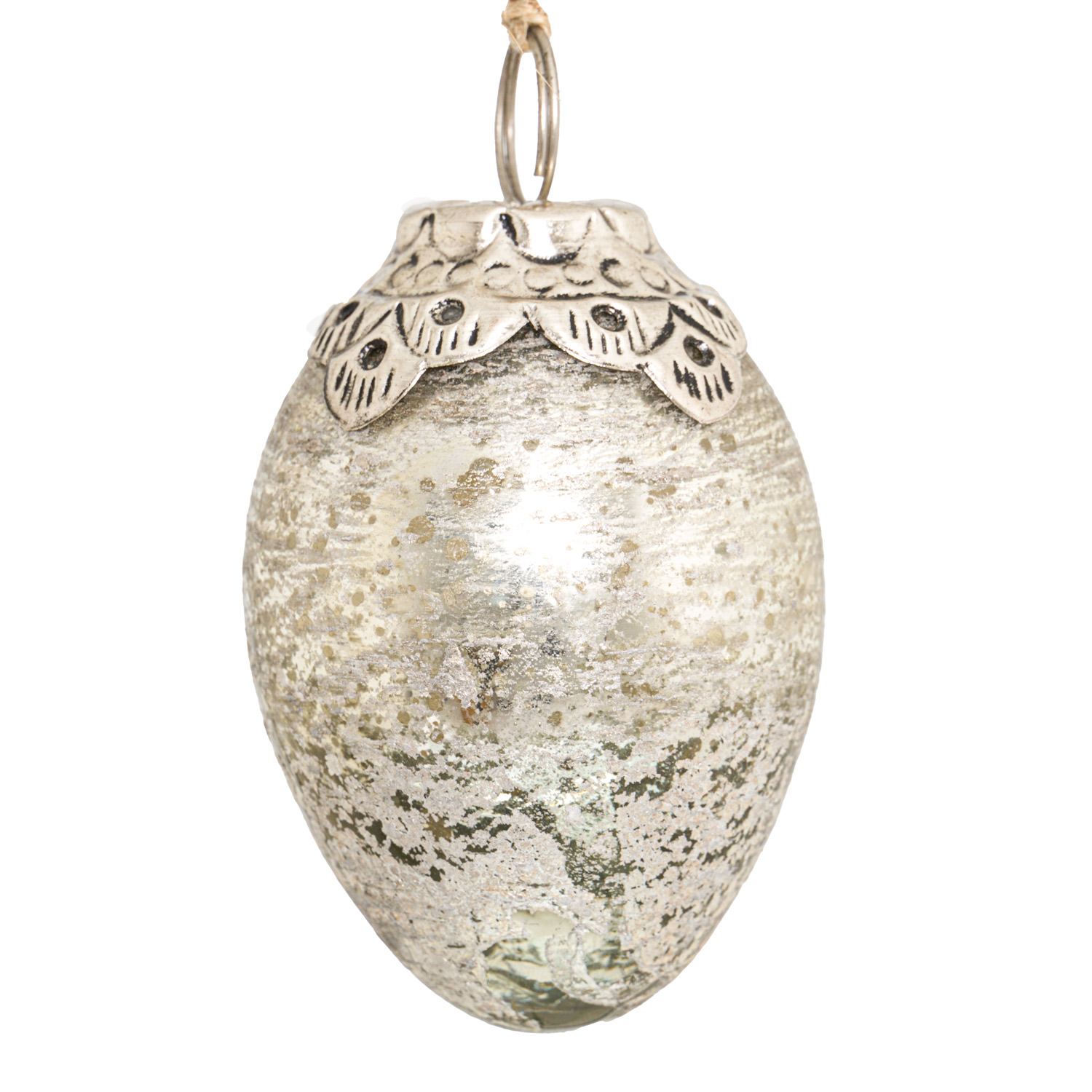 The Noel Collection Mercury Small Oval Crested Bauble - Image 1
