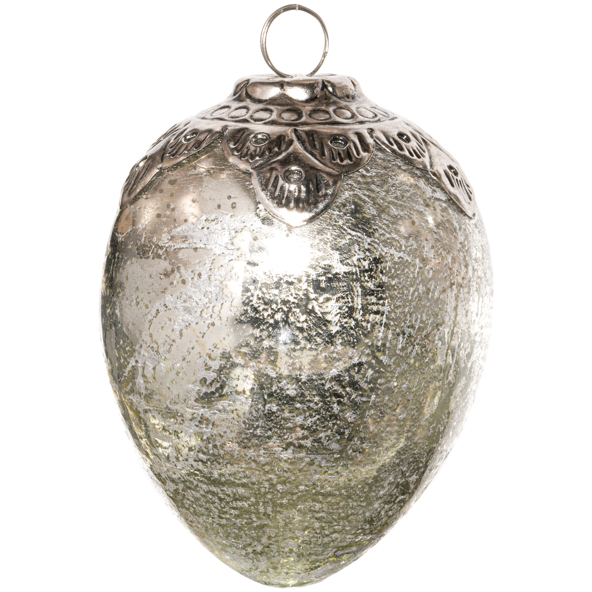 The Noel Collection Mercury Medium Oval Crested Bauble - Image 1