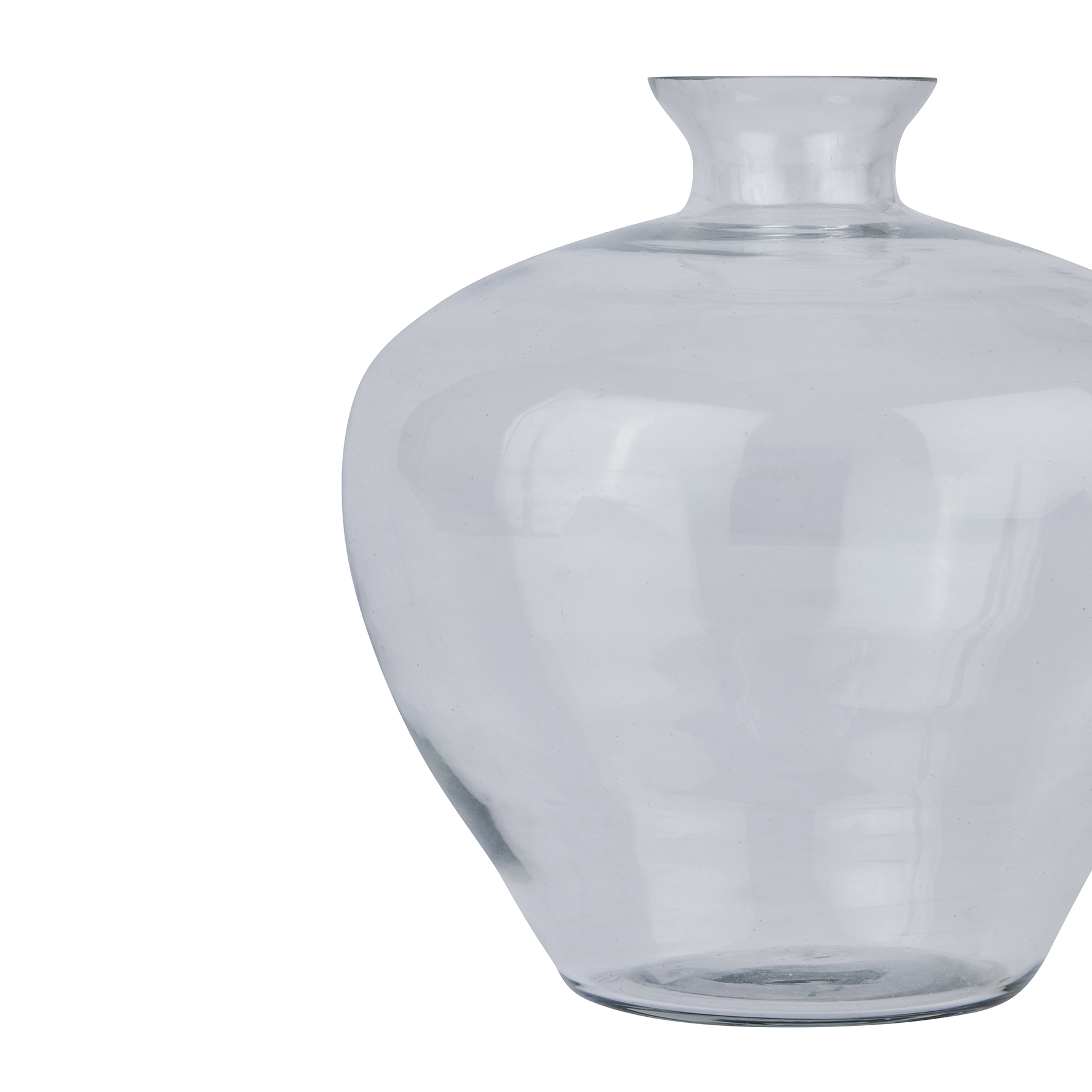 Clear Glass Squat Stem Vase - Image 2