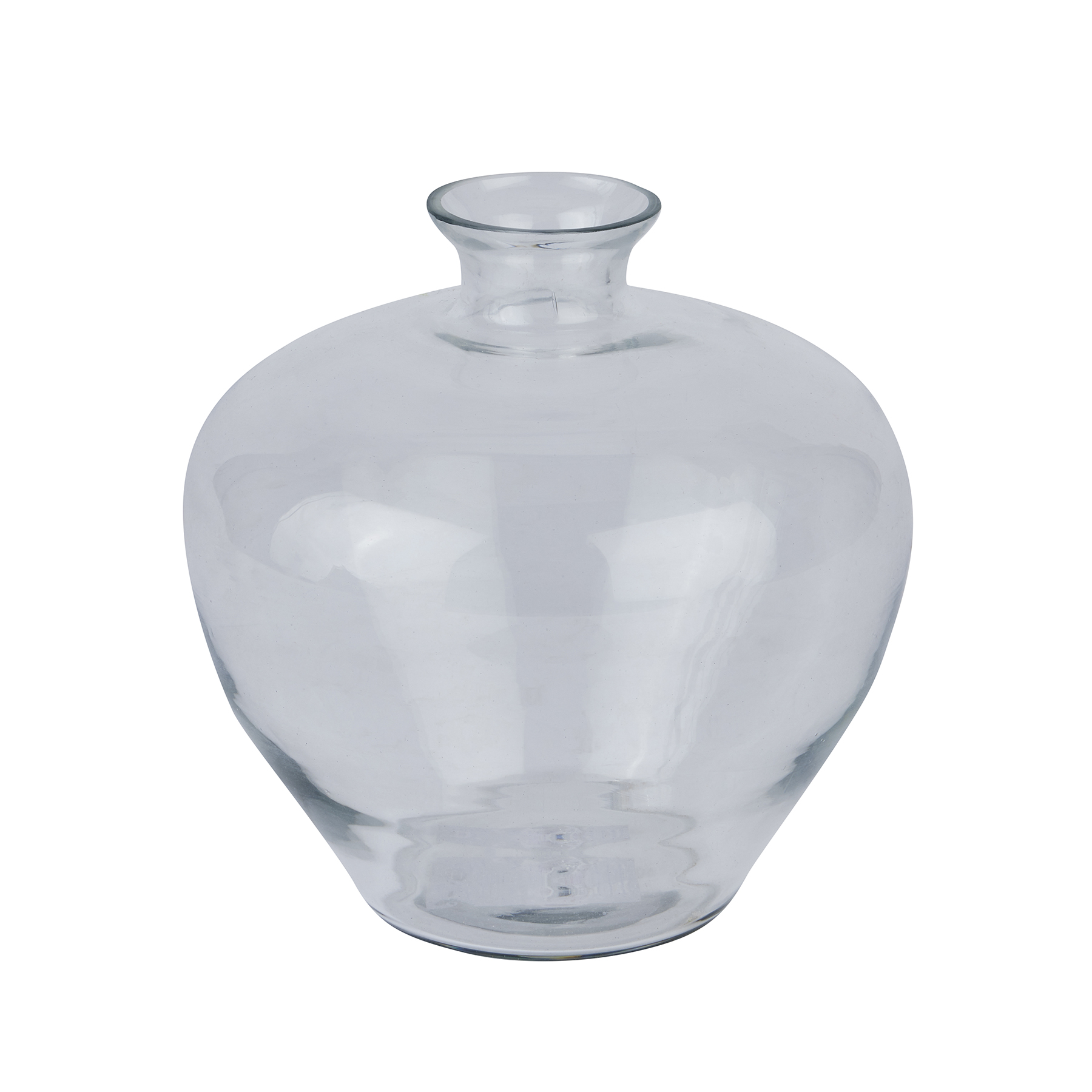 Clear Glass Squat Stem Vase - Image 1