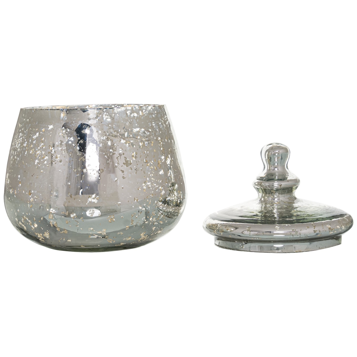 The Noel Collection Large Silver Bulbous Trinket Jar - Image 2