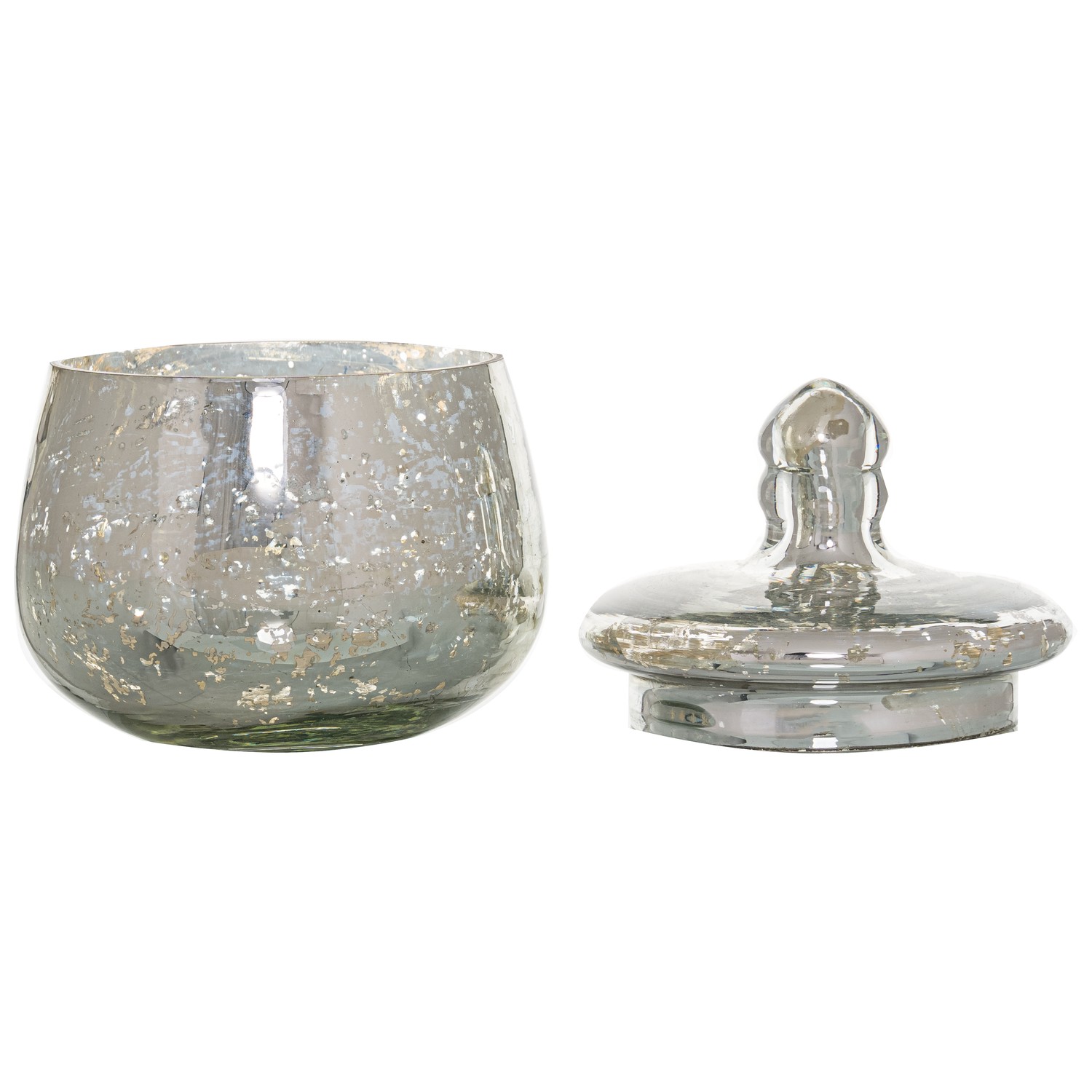 The Noel Collection Small Silver Bulbous Trinket Jar - Image 2
