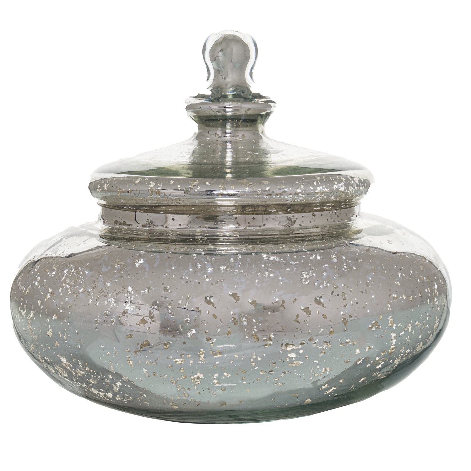 The Noel Collection Large Silver Squat Trinket Jar - Image 1