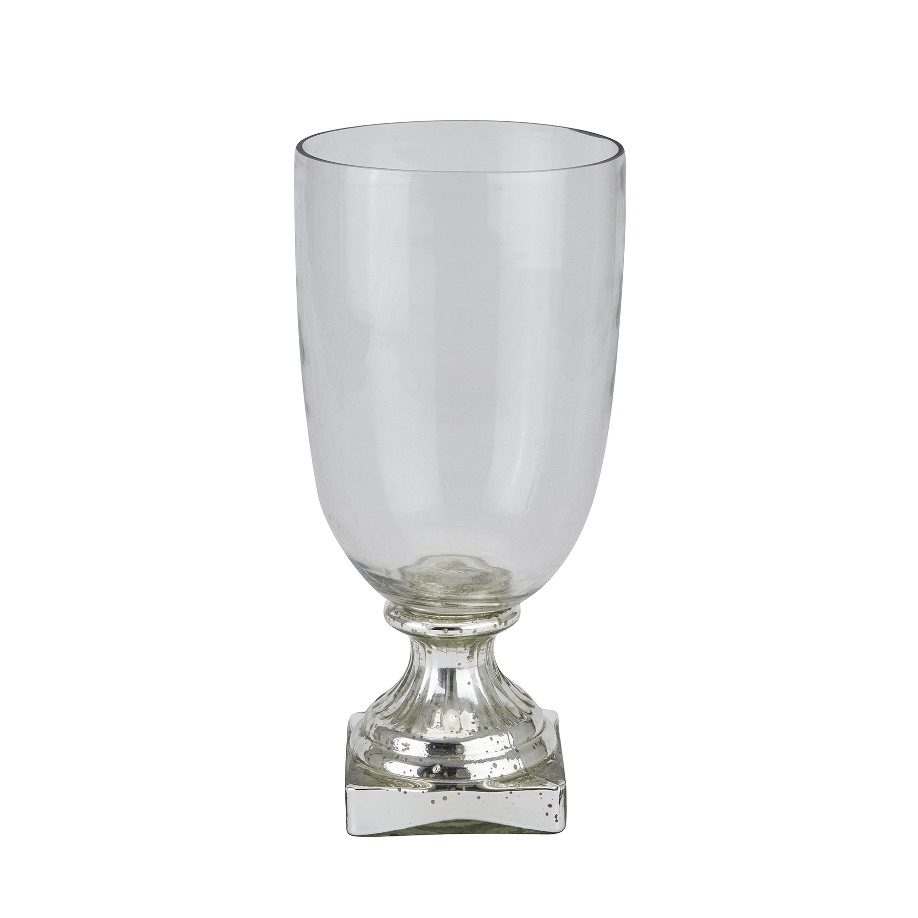 Silver Footed Hurricane Lamp - Image 1