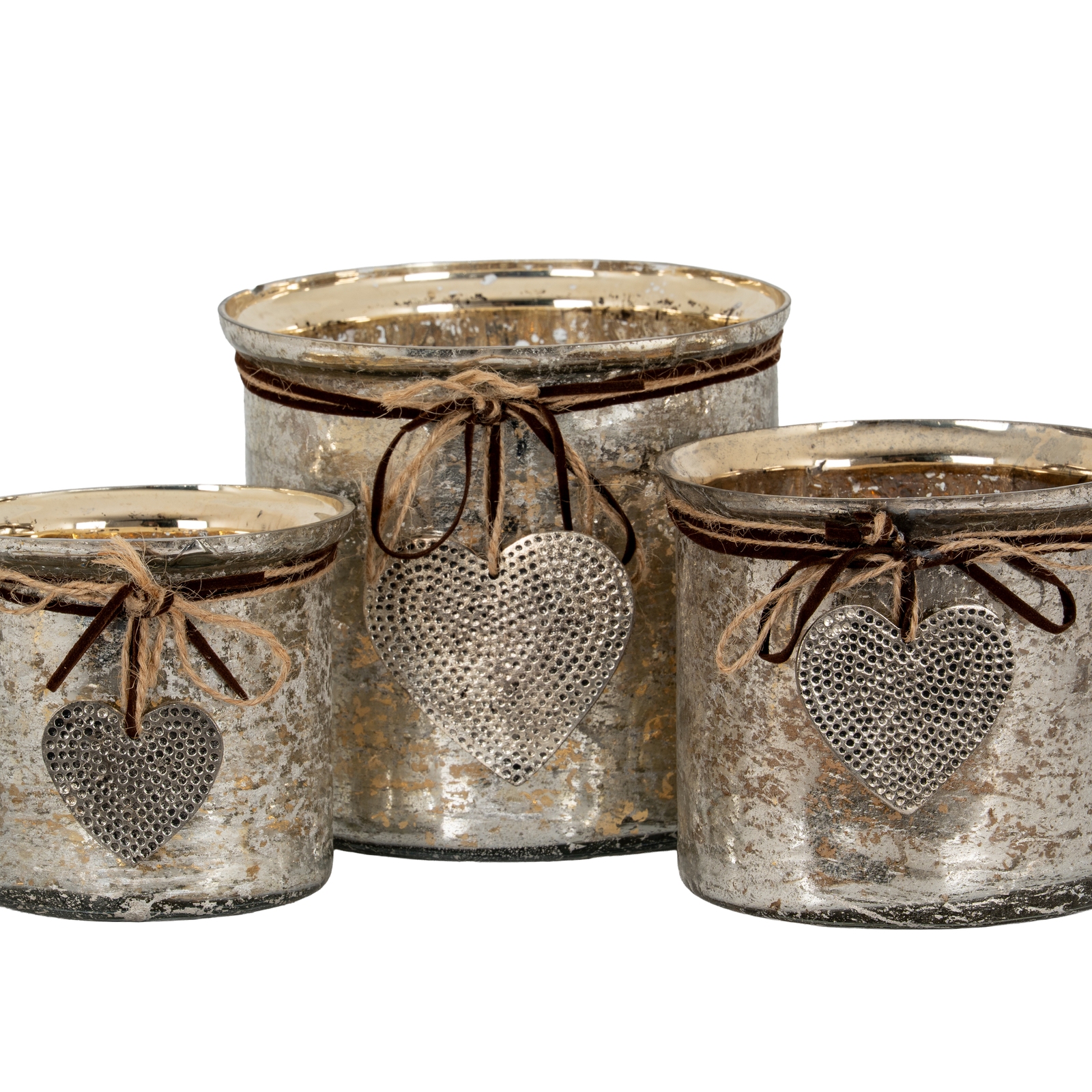 Mercury Hammered Heart Small Candle Holder - Image 4