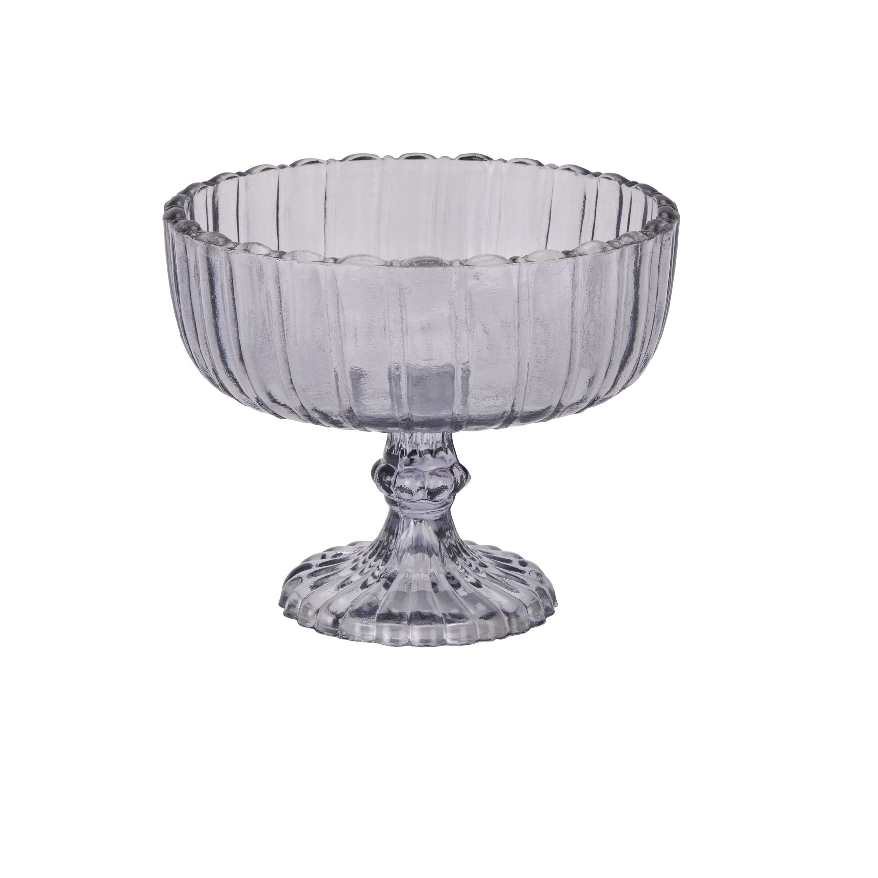 Smoked Midnight Small Fluted Display Bowl - Image 1