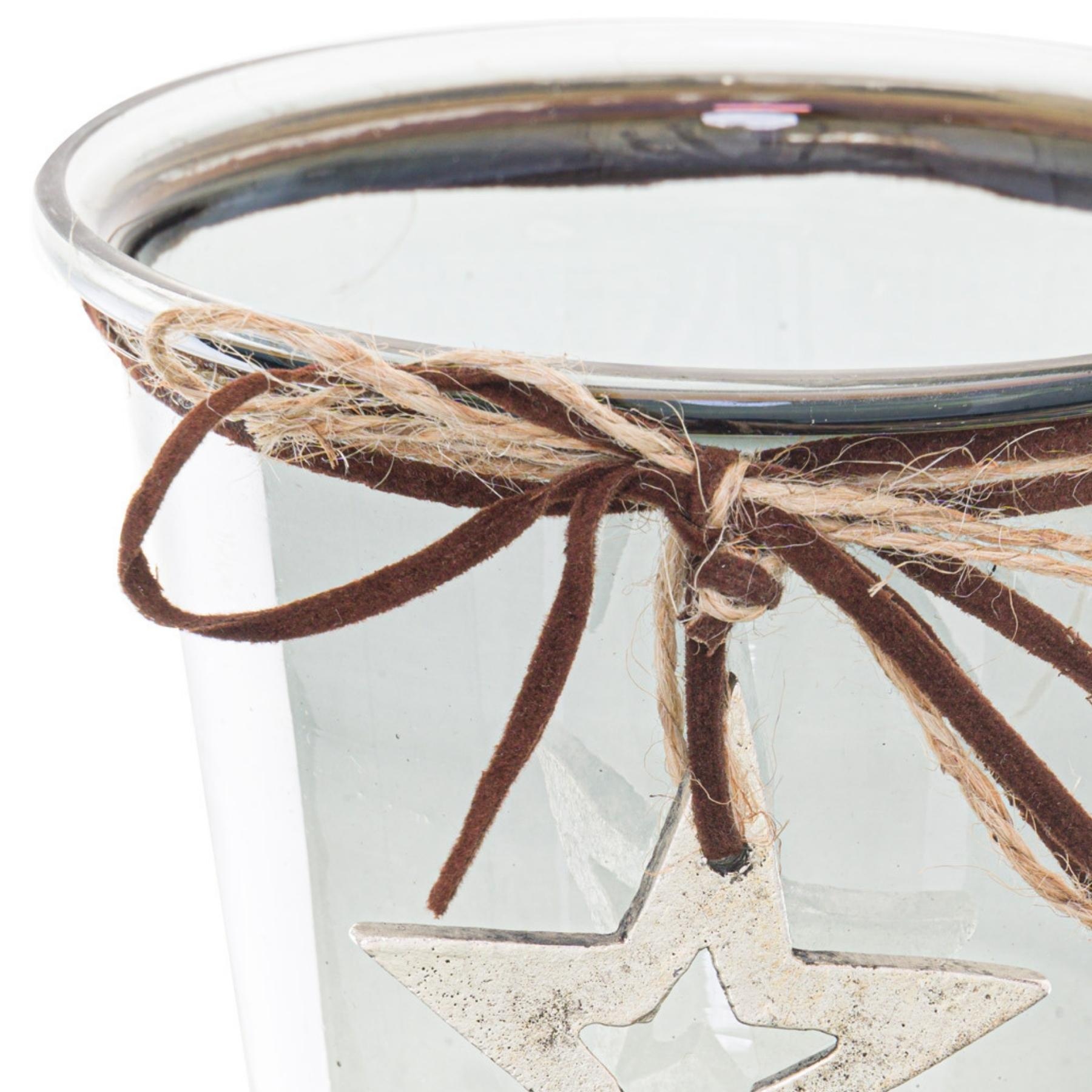 Smoked Midnight Hammered Star Small Candle Holder - Image 2