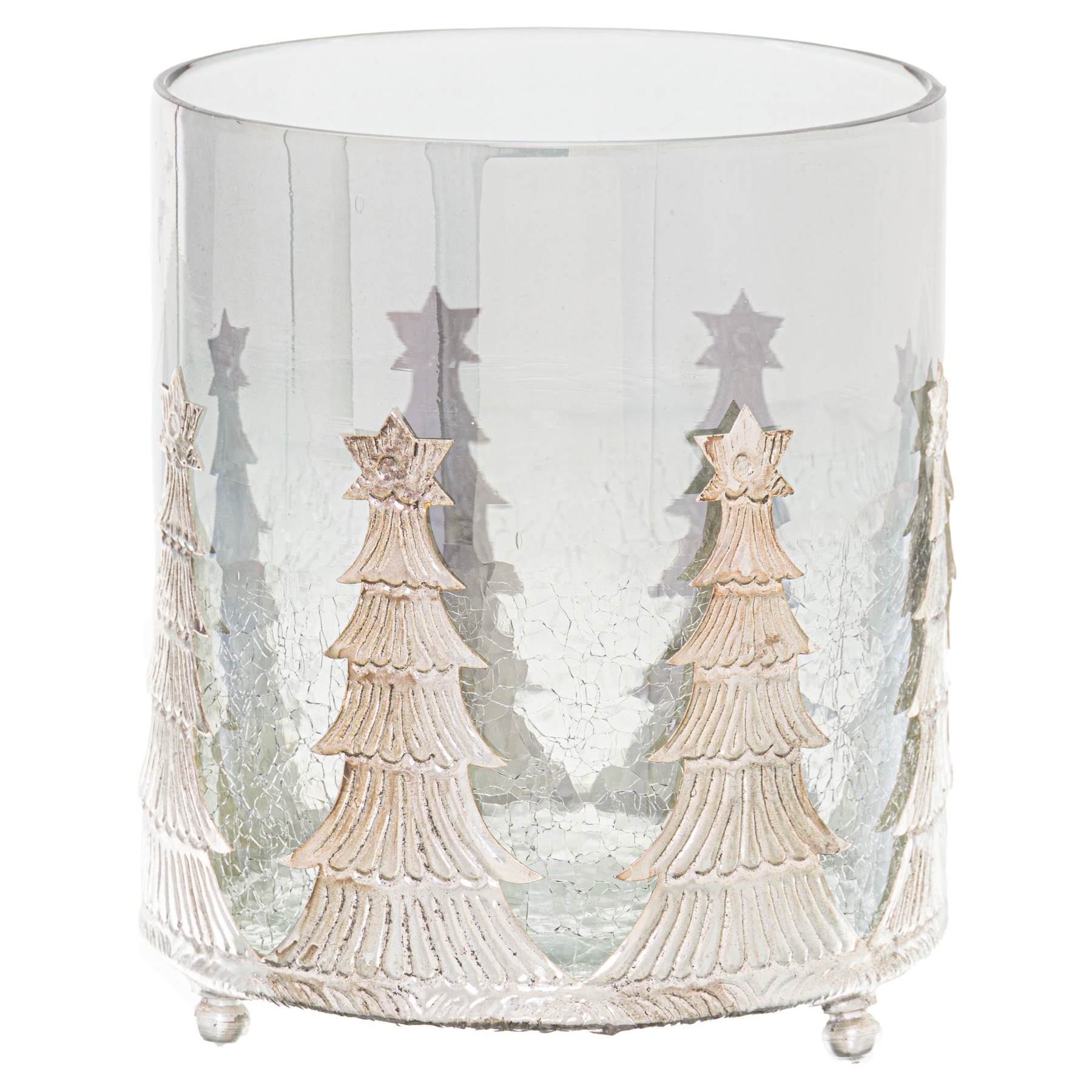 Noel Collection Midnight Medium Christmas Tree Candle Holder - Image 1