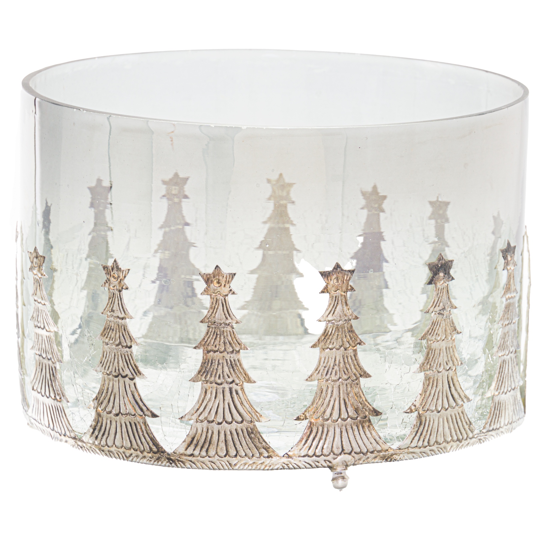 Noel Collection Midnight Large Christmas Tree Candle Holder - Image 1