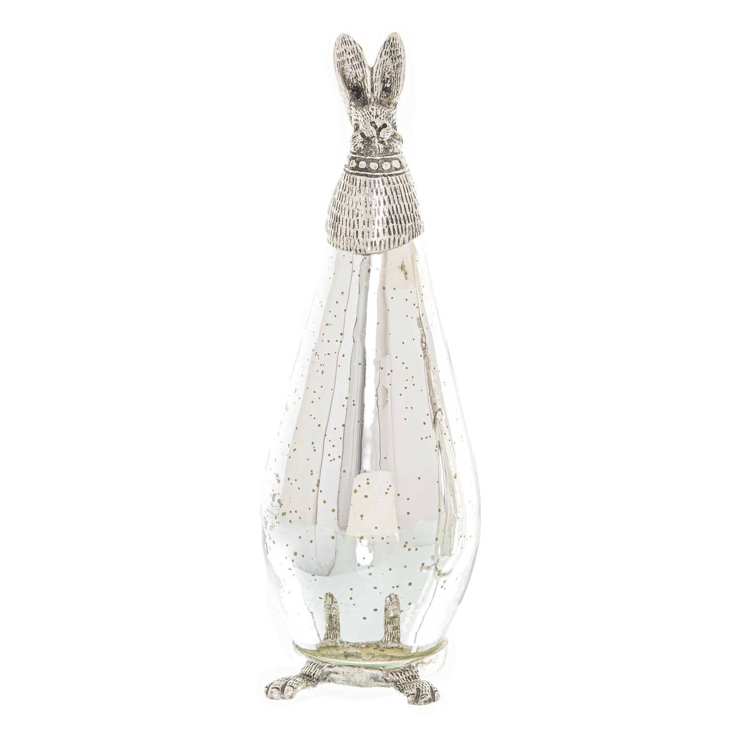 Large Silver Bunny Ornament - Image 1