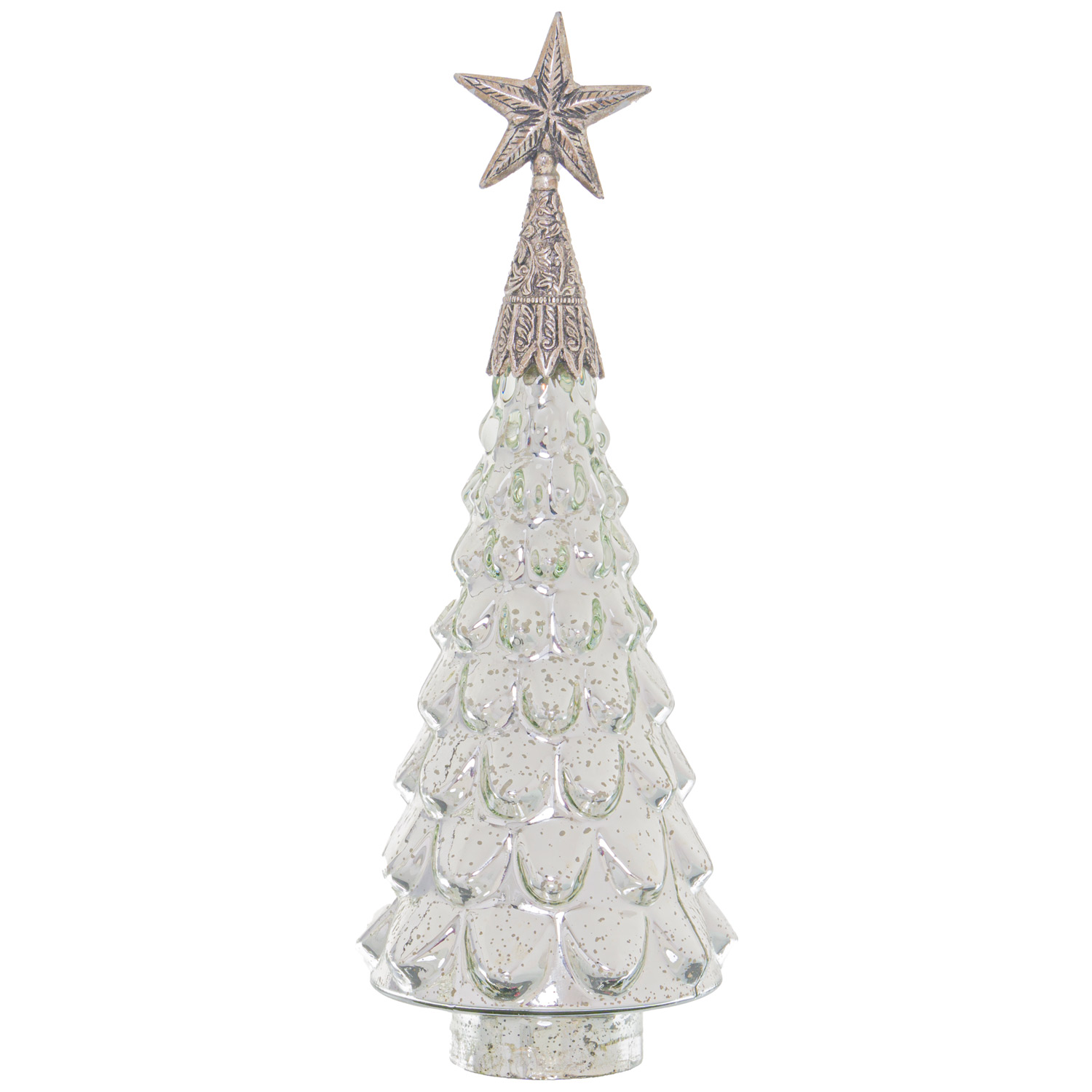 Noel Collection Textured Star Topped Decorative Small Tree - Image 1