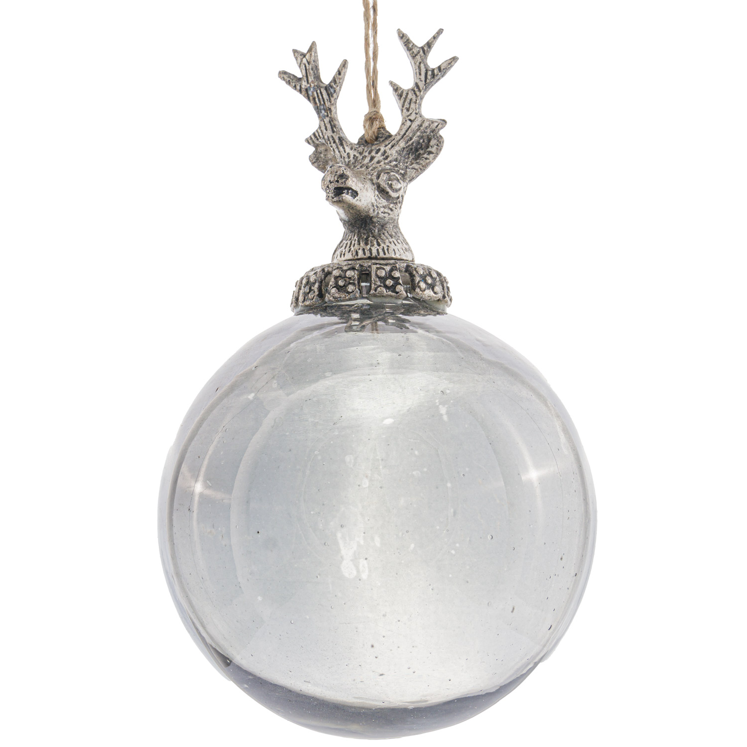 The Noel Collection Smoked Midnight Stag Top Bauble - Image 1