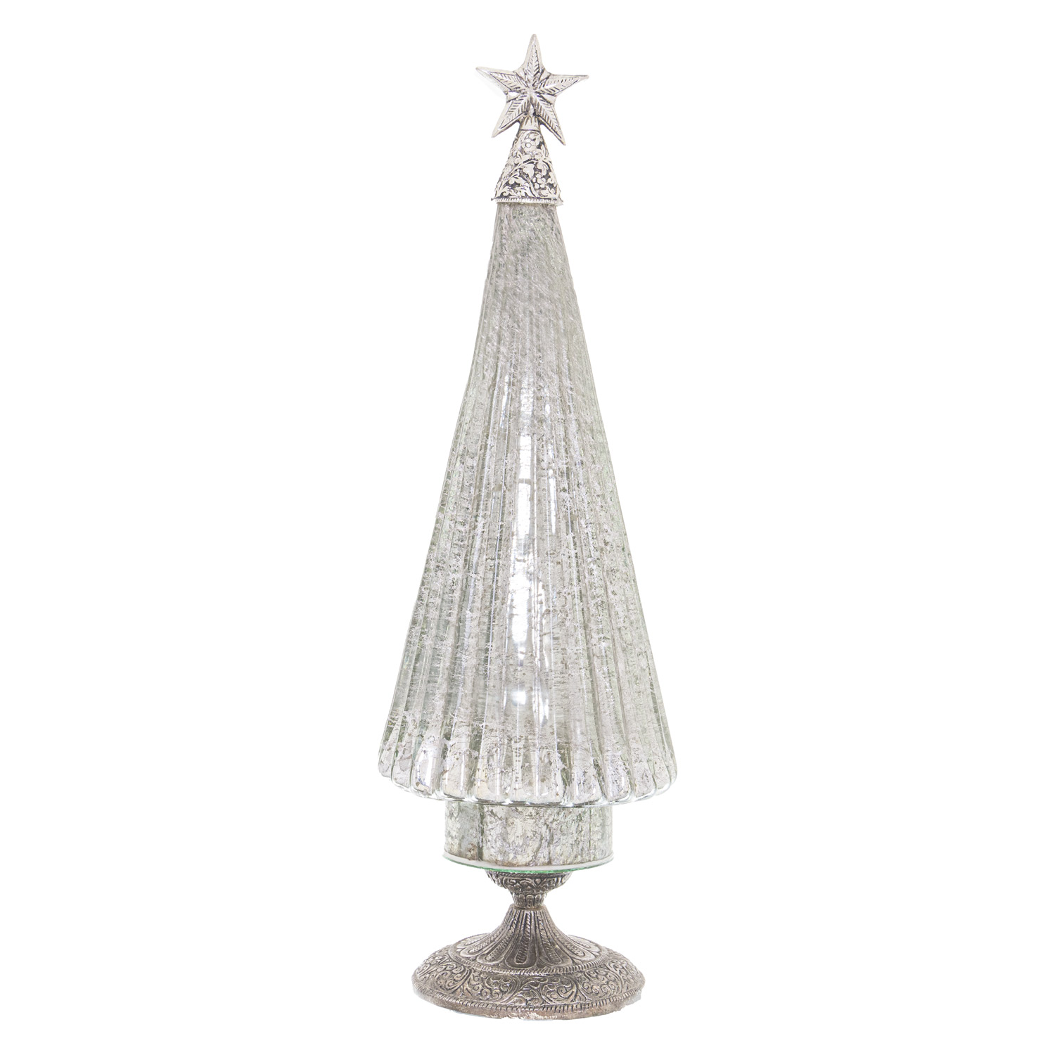 The Noel Collection Footed Glass Decorative Tree - Image 1