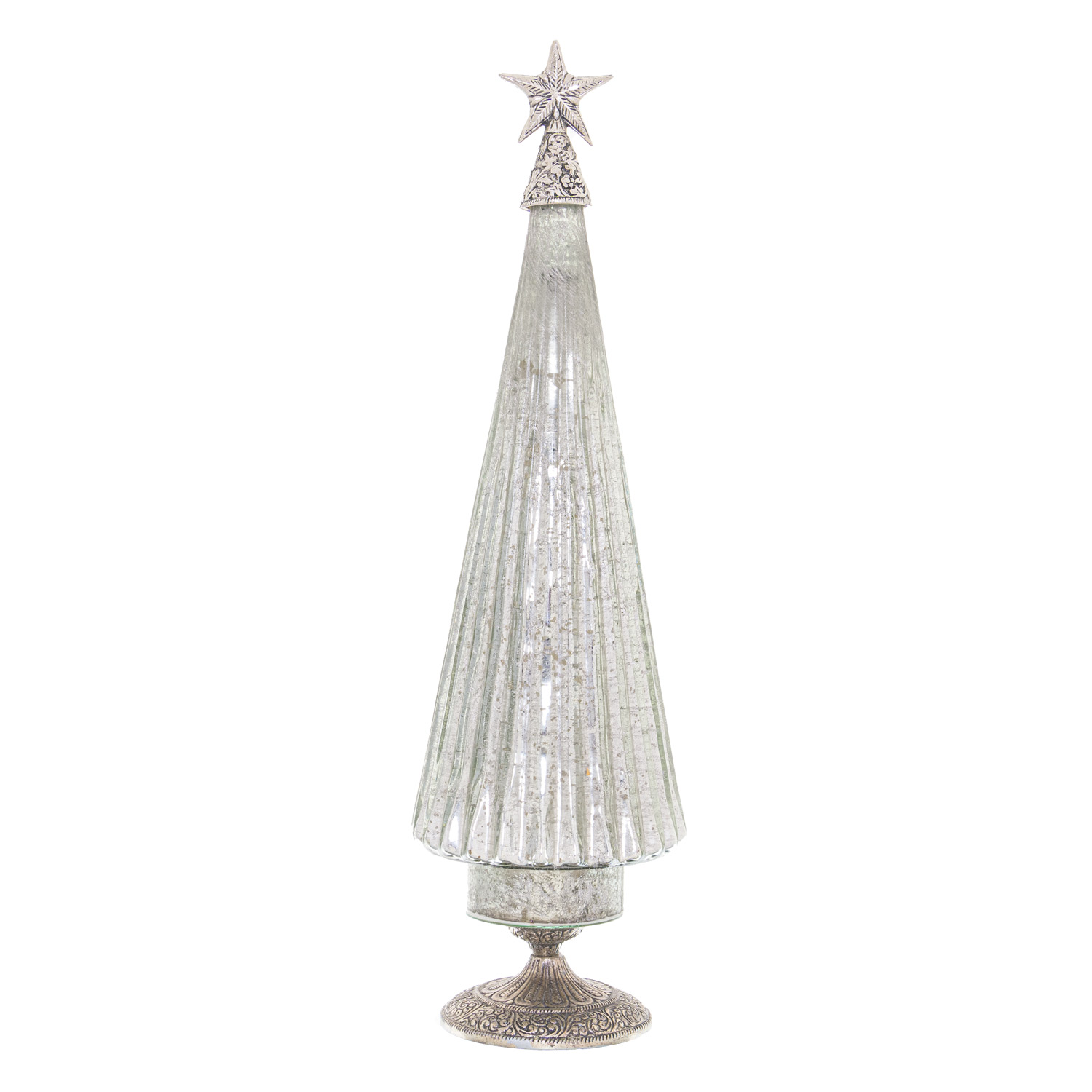 The Noel Collection Footed Glass Decorative Tree Large - Image 1