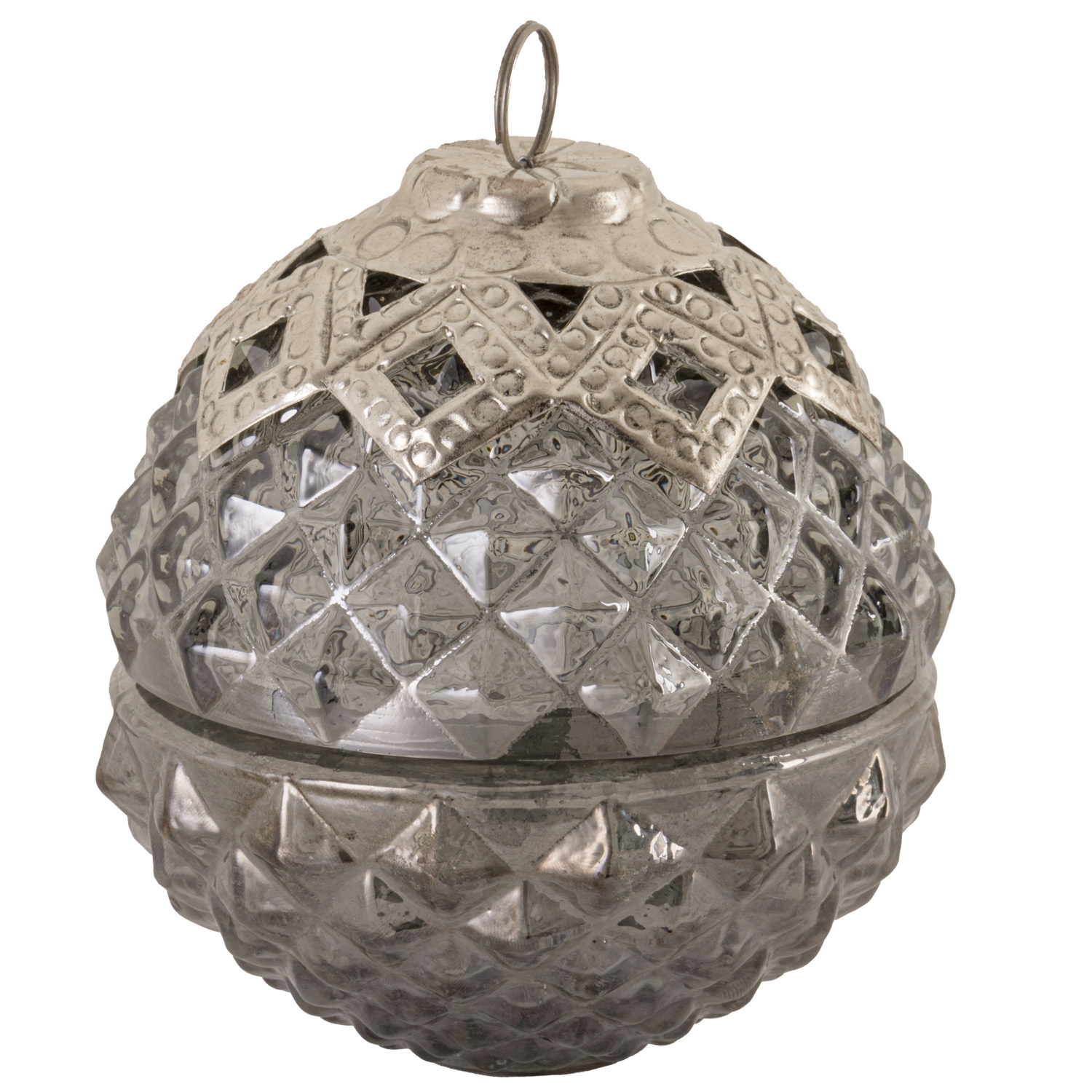 Noel Collection Midnight Filigree Crested Trinket Bauble - Image 1