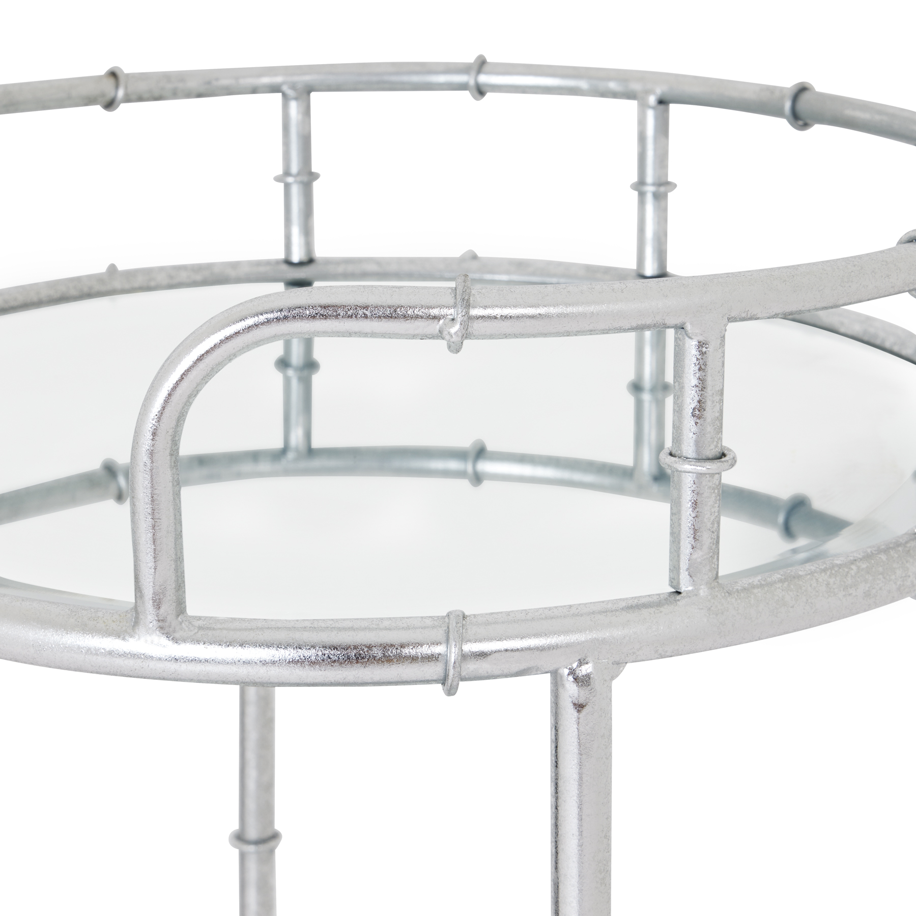 Silver Round Drinks Trolley - Image 2