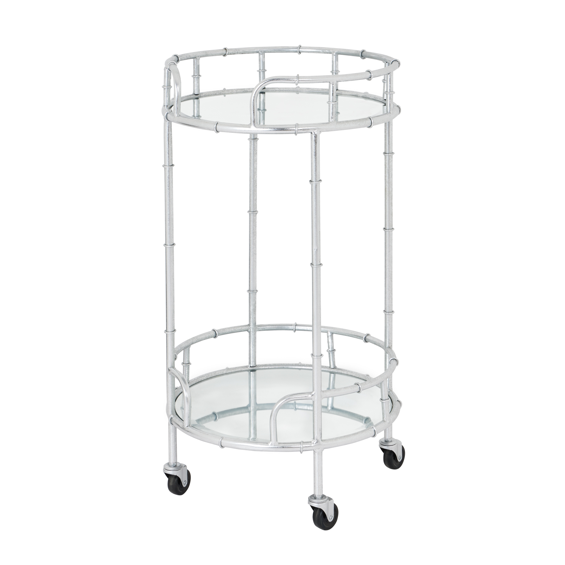 Silver Round Drinks Trolley - Image 1