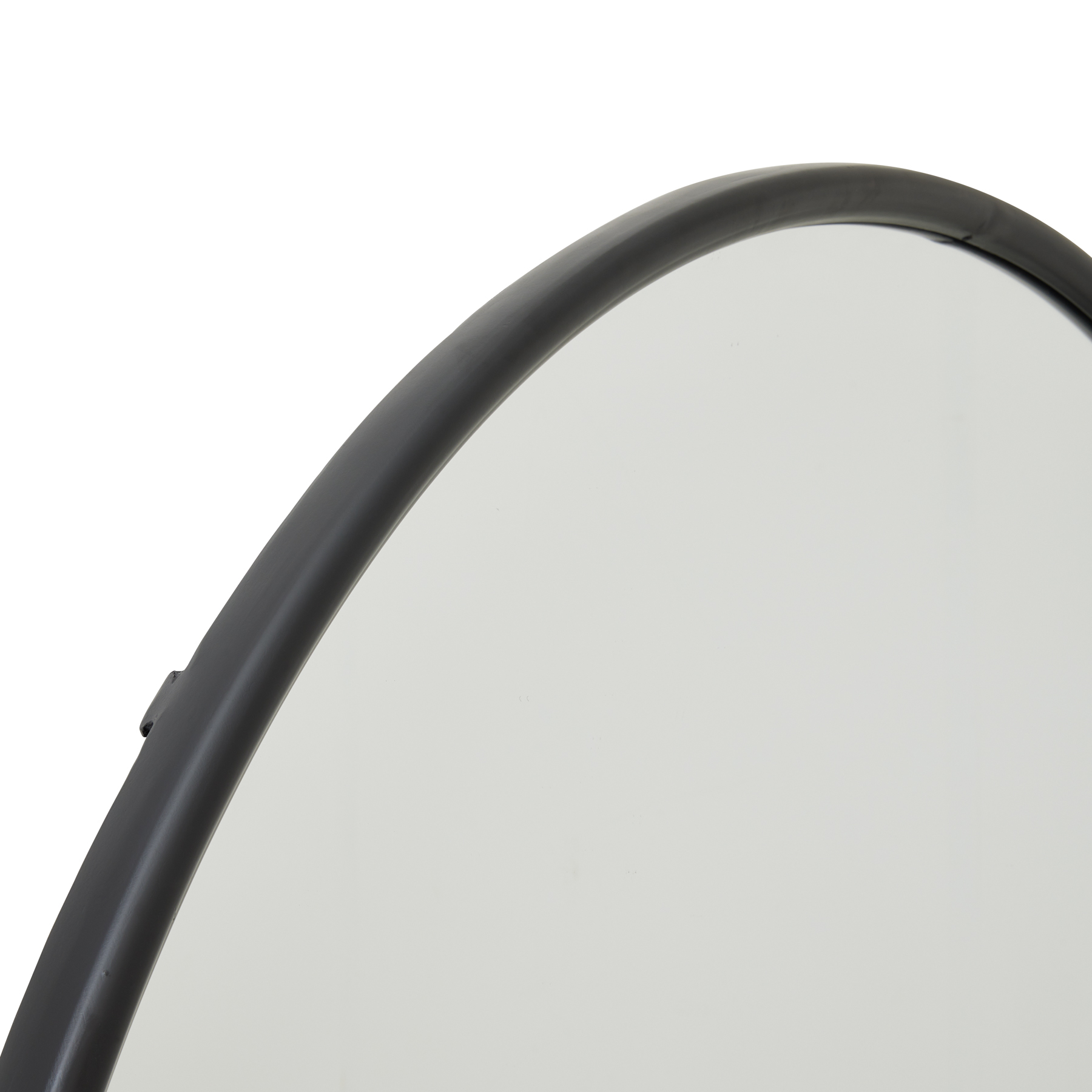 Black Large Circular Metal Wall Mirror - Image 2