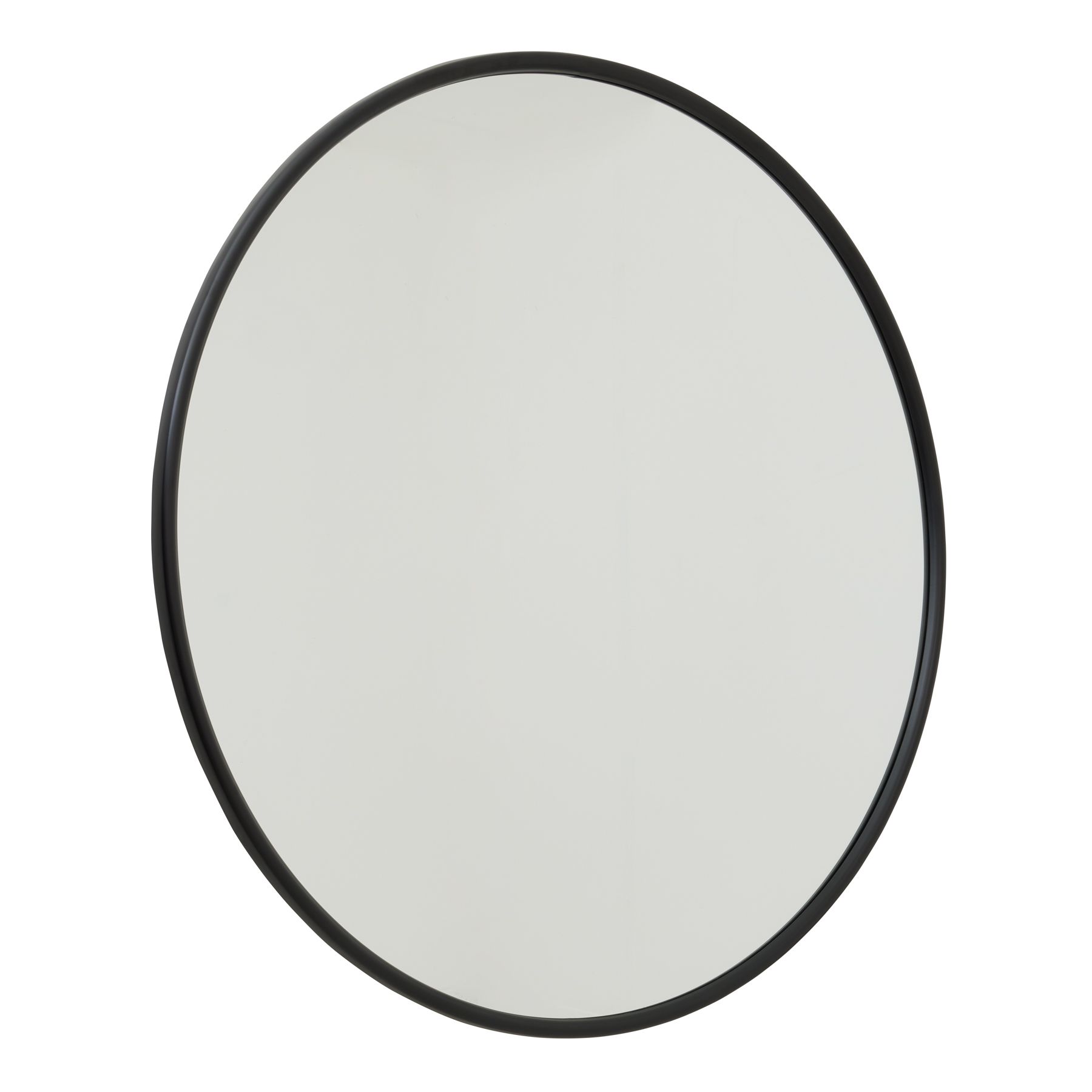 Black Large Circular Metal Wall Mirror - Image 1