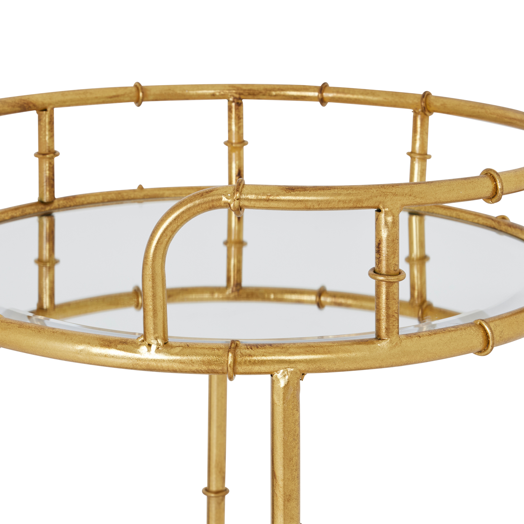 Gold Round Drinks Trolley - Image 2
