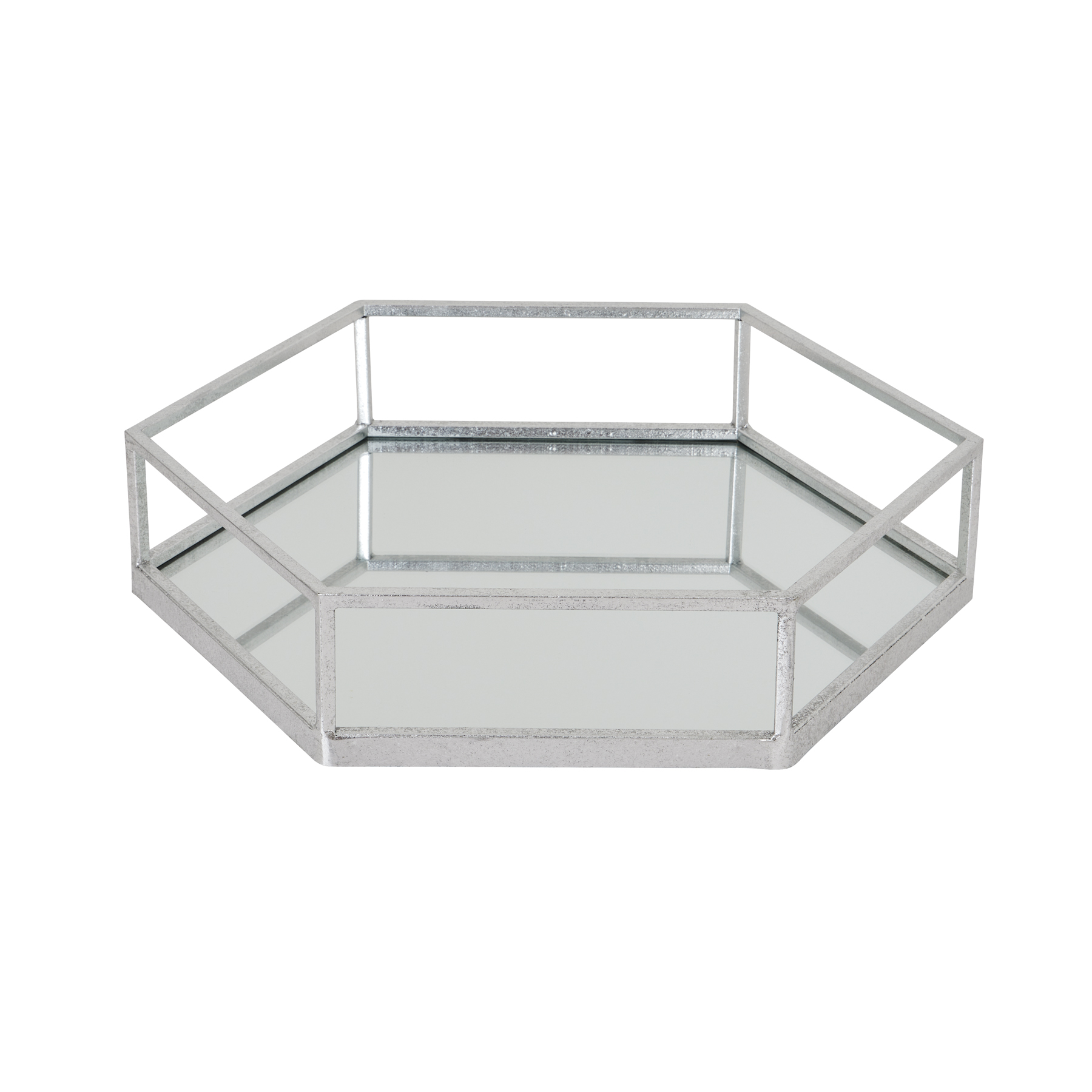 Silver Hexagon Set Of Two Trays - Image 2