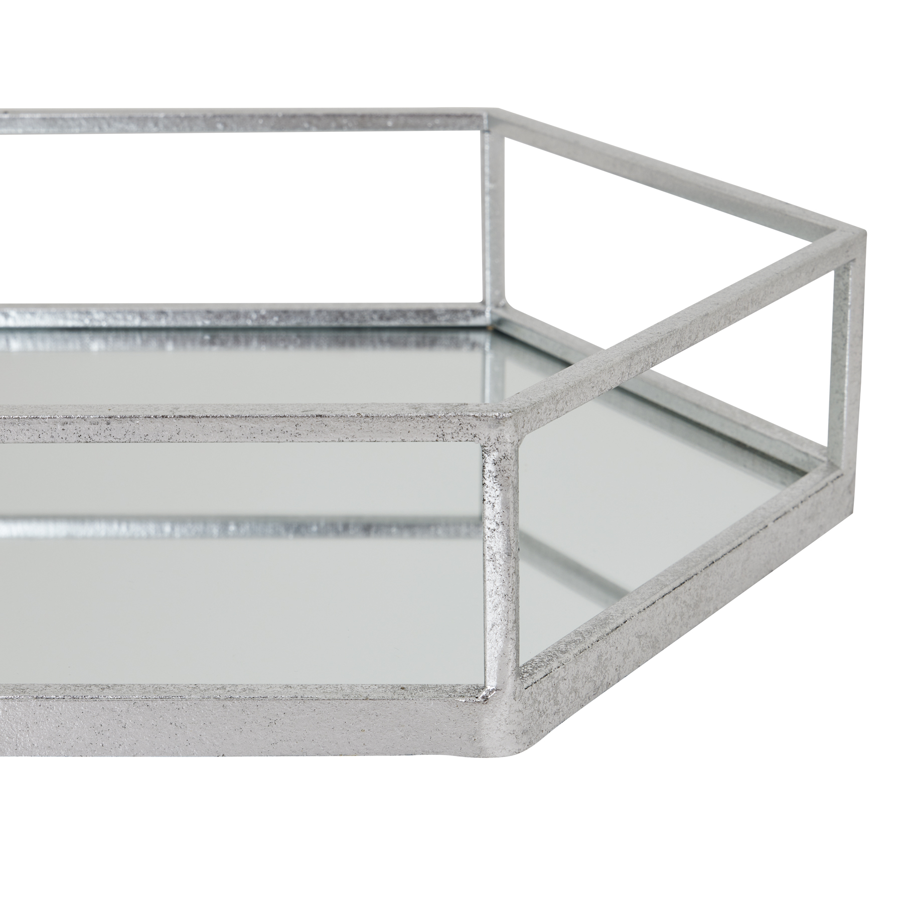 Silver Hexagon Set Of Two Trays - Image 3