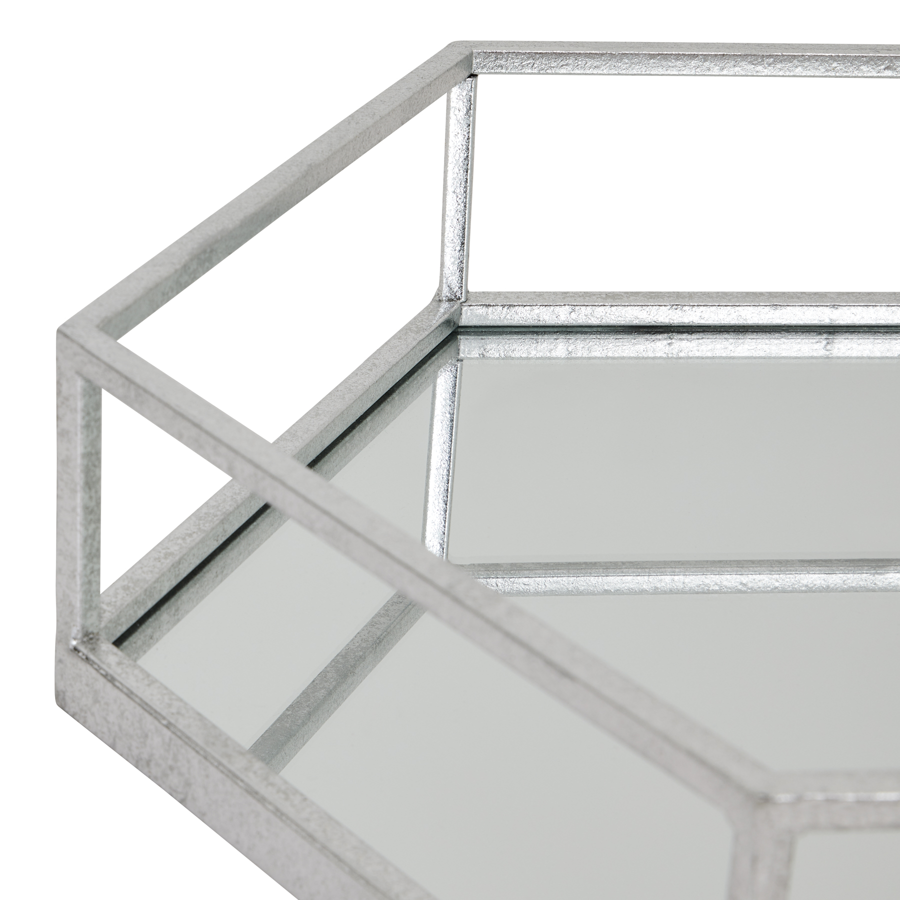 Silver Hexagon Set Of Two Trays - Image 4