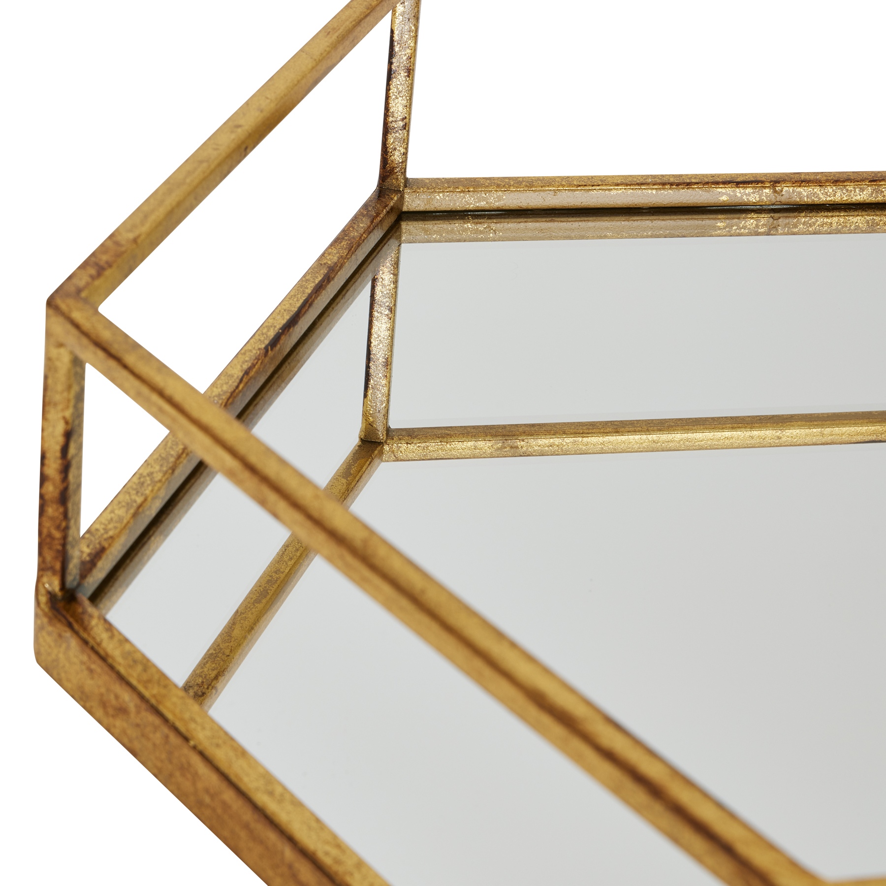 Gold Hexagon Set Of Two Trays - Image 4