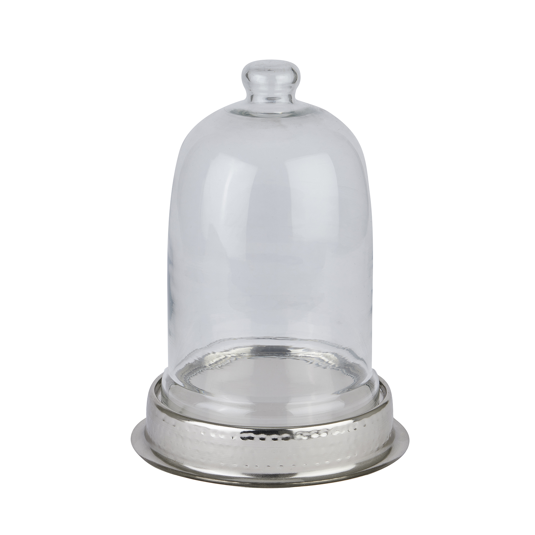 Large Nickel And Glass Cloche - Image 1