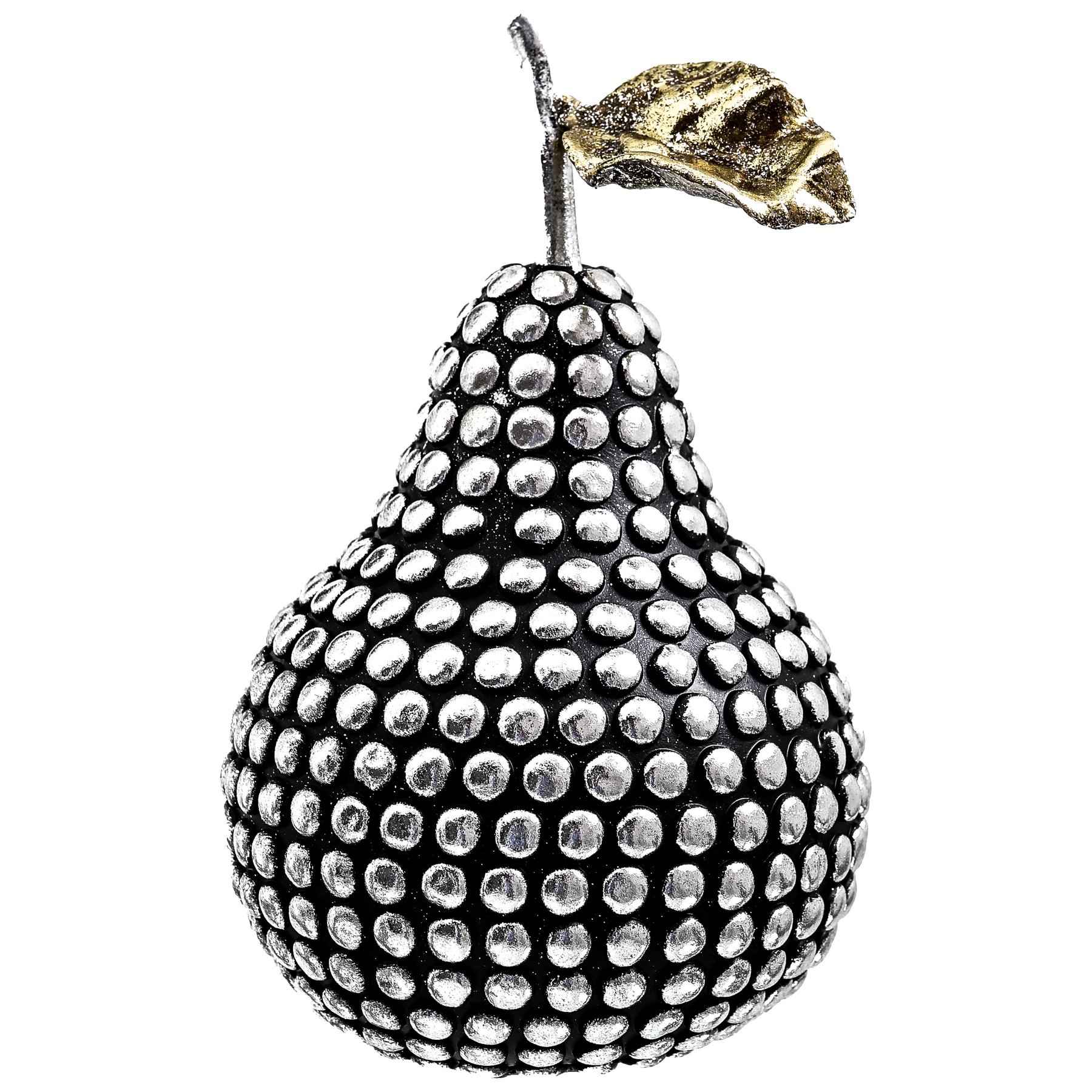 Silver Studded Pear Ornament - Image 1