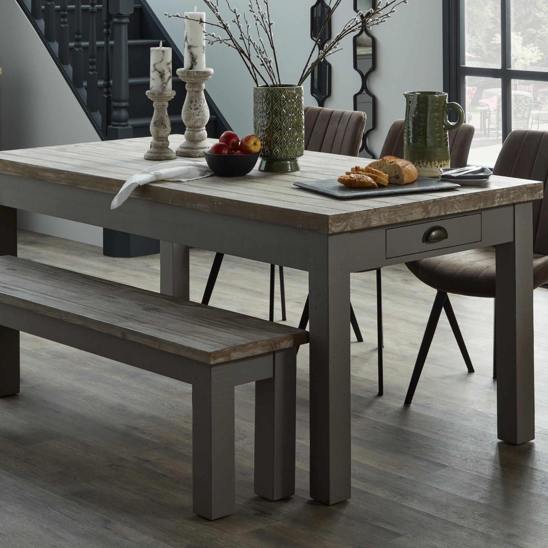 The Oxley Collection Dining Table With Two Drawers - Image 8