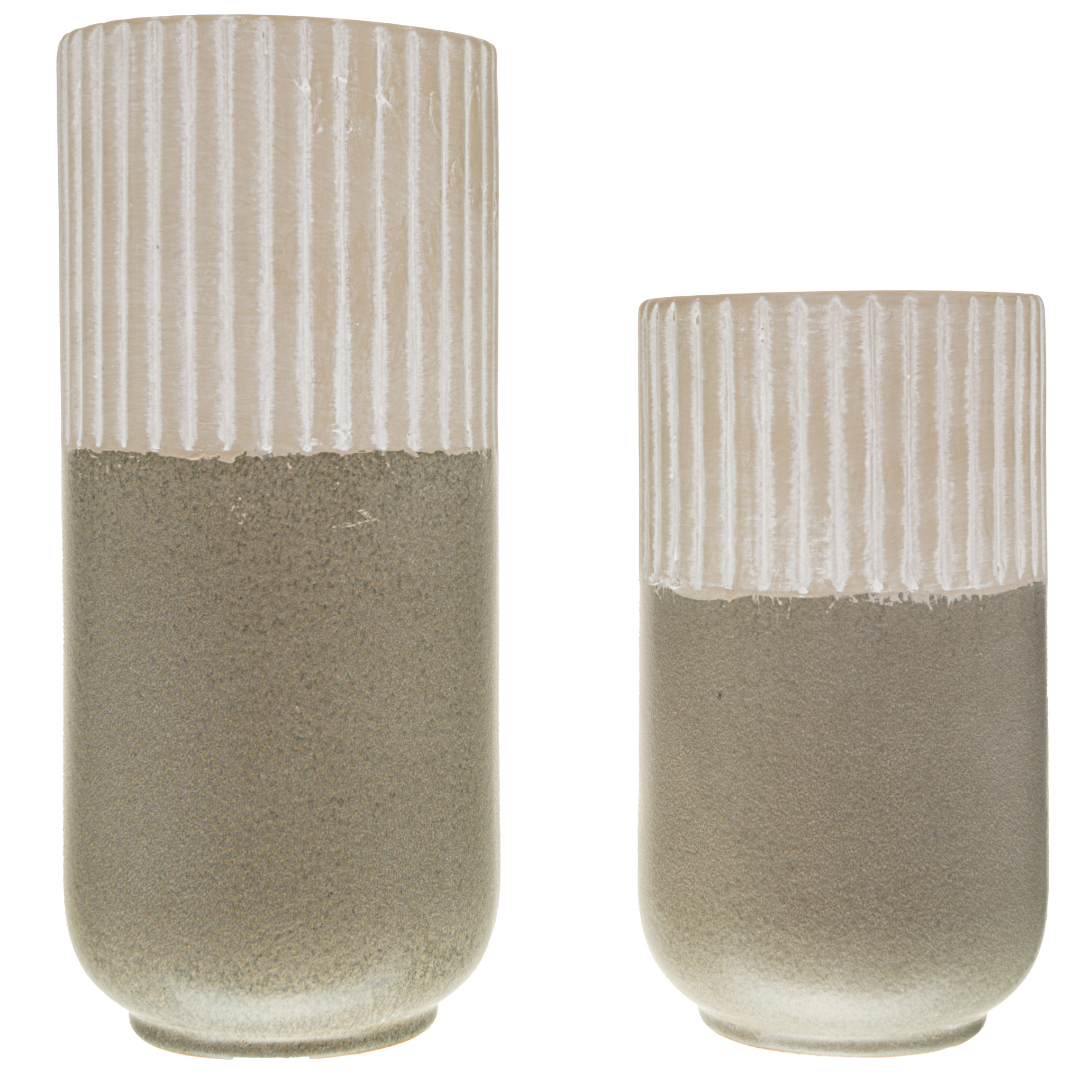 Mason Collection Grey Ceramic Straight Vase - Image 2
