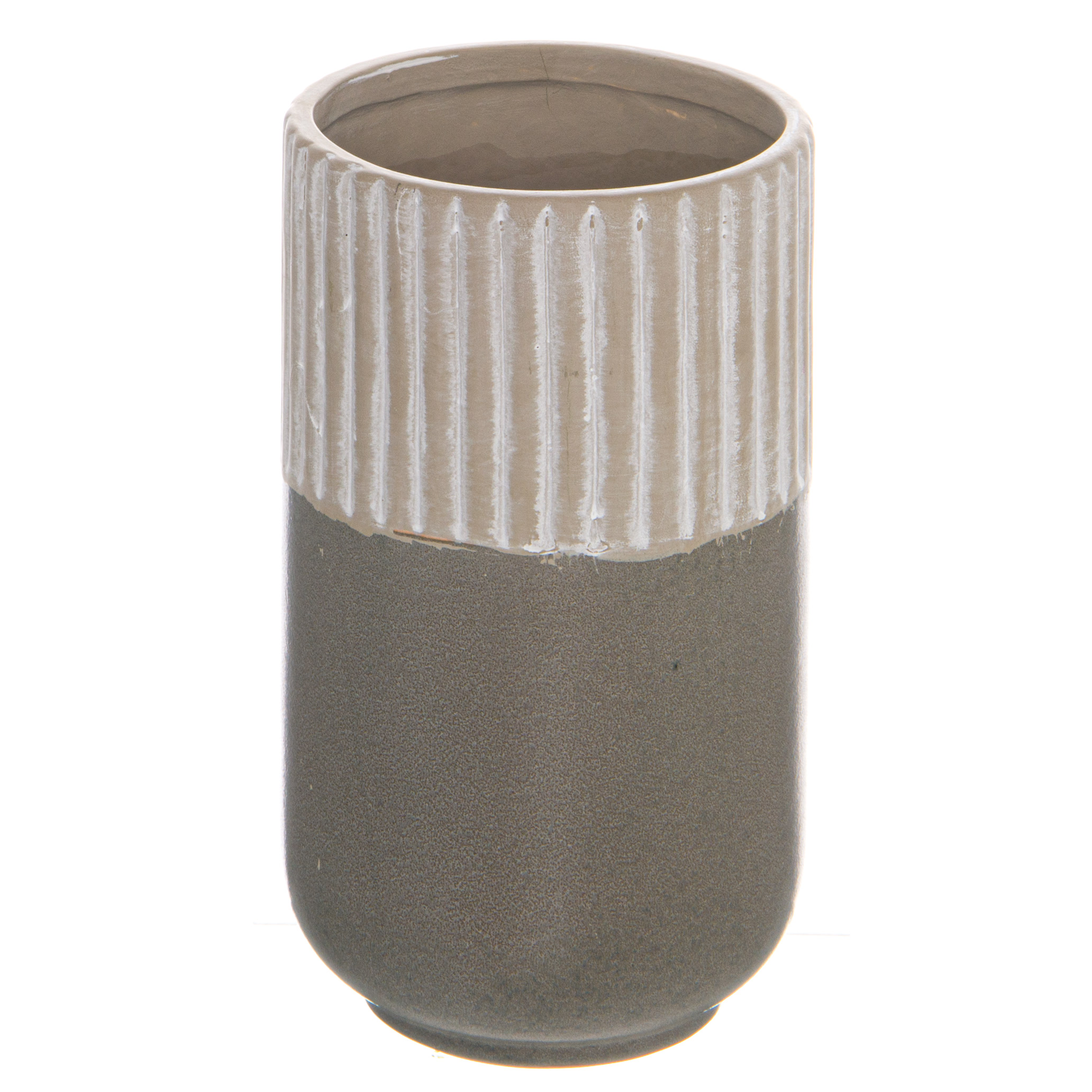 Mason Collection Grey Ceramic Straight Vase - Image 1