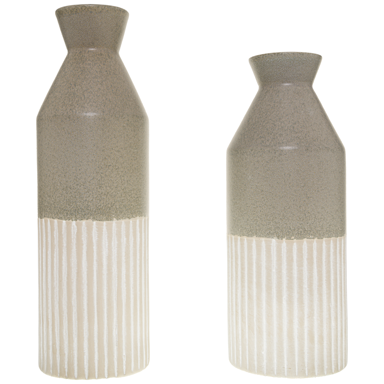 Mason Collection Grey Ceramic Ellipse Vase - Image 2