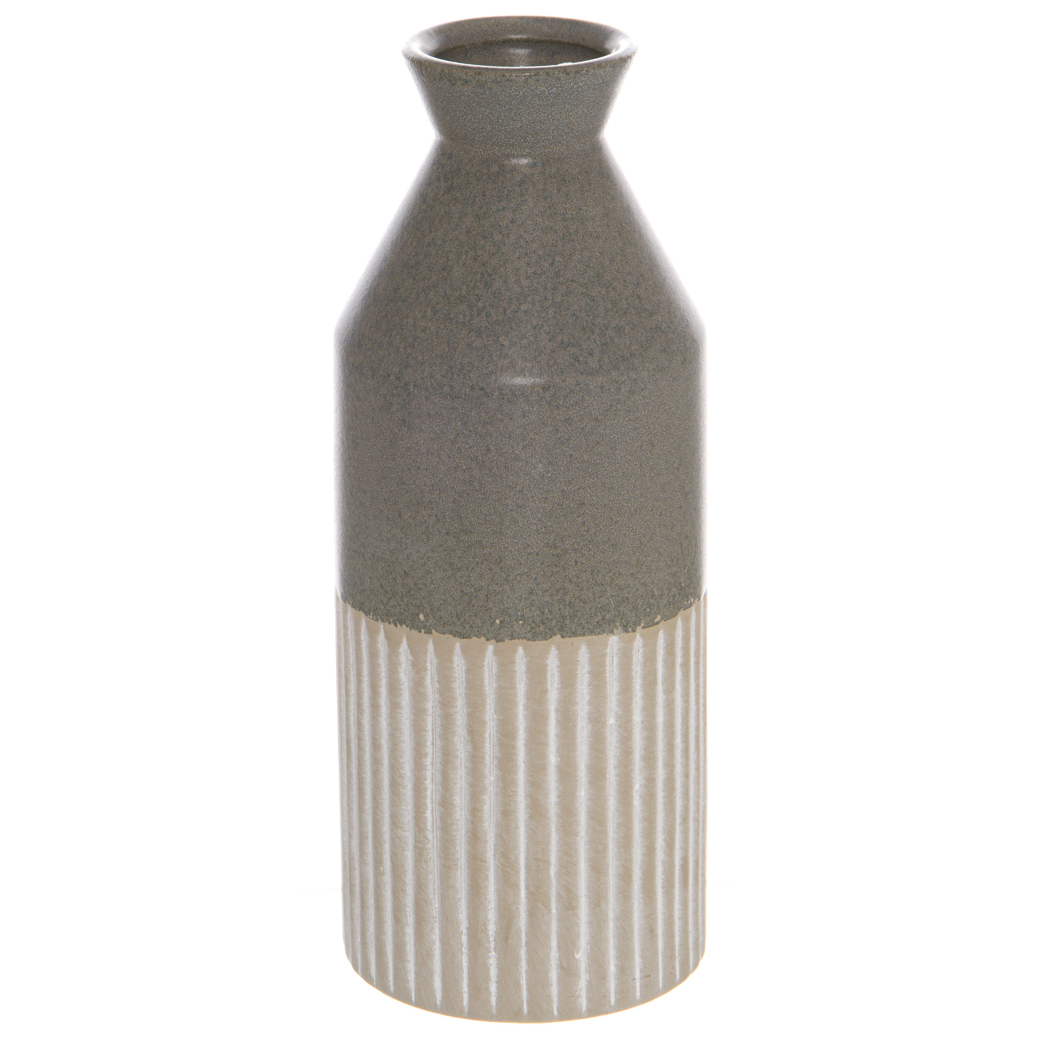 Mason Collection Grey Ceramic Ellipse Vase - Image 1