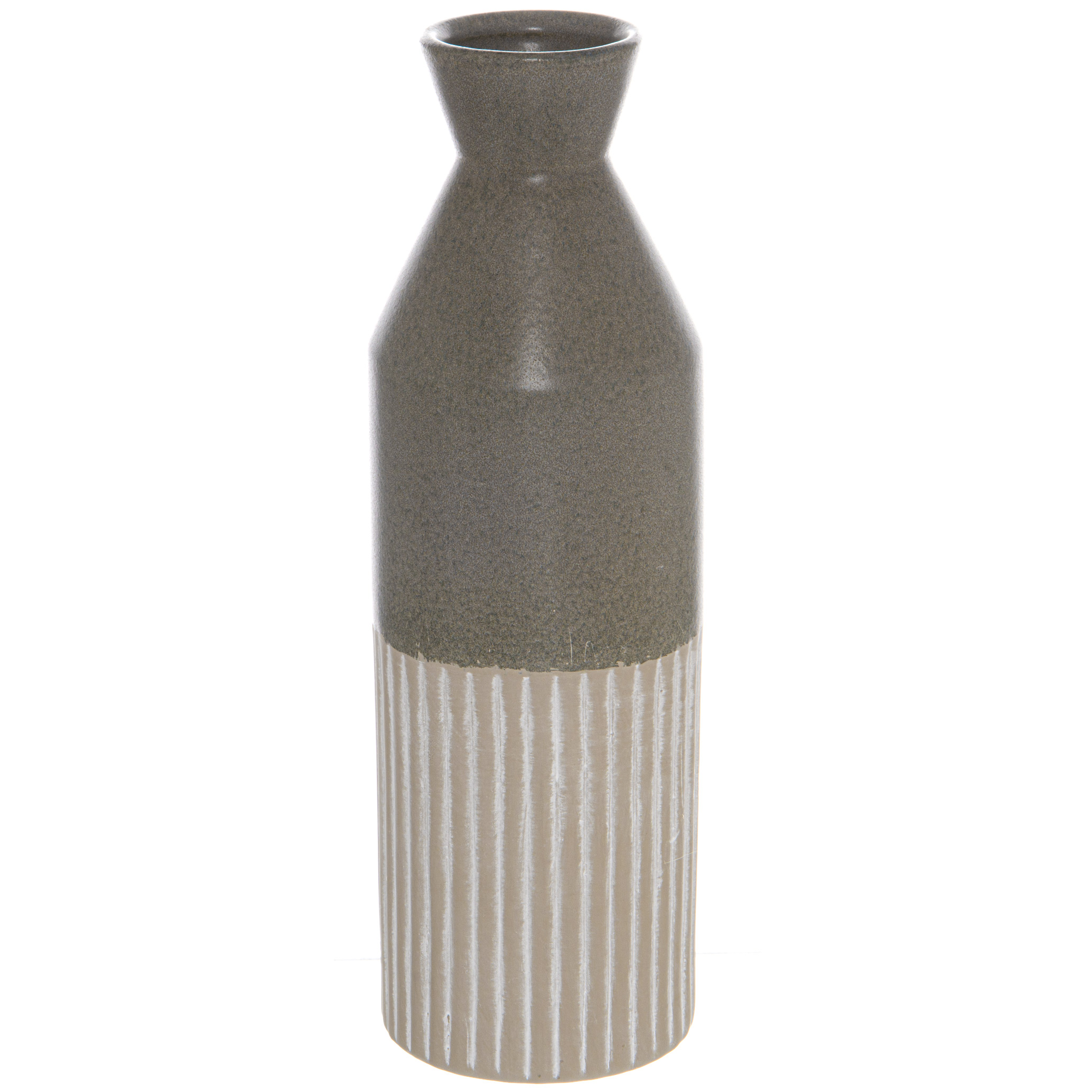 Mason Collection Grey Ceramic Ellipse Tall Vase - Image 1