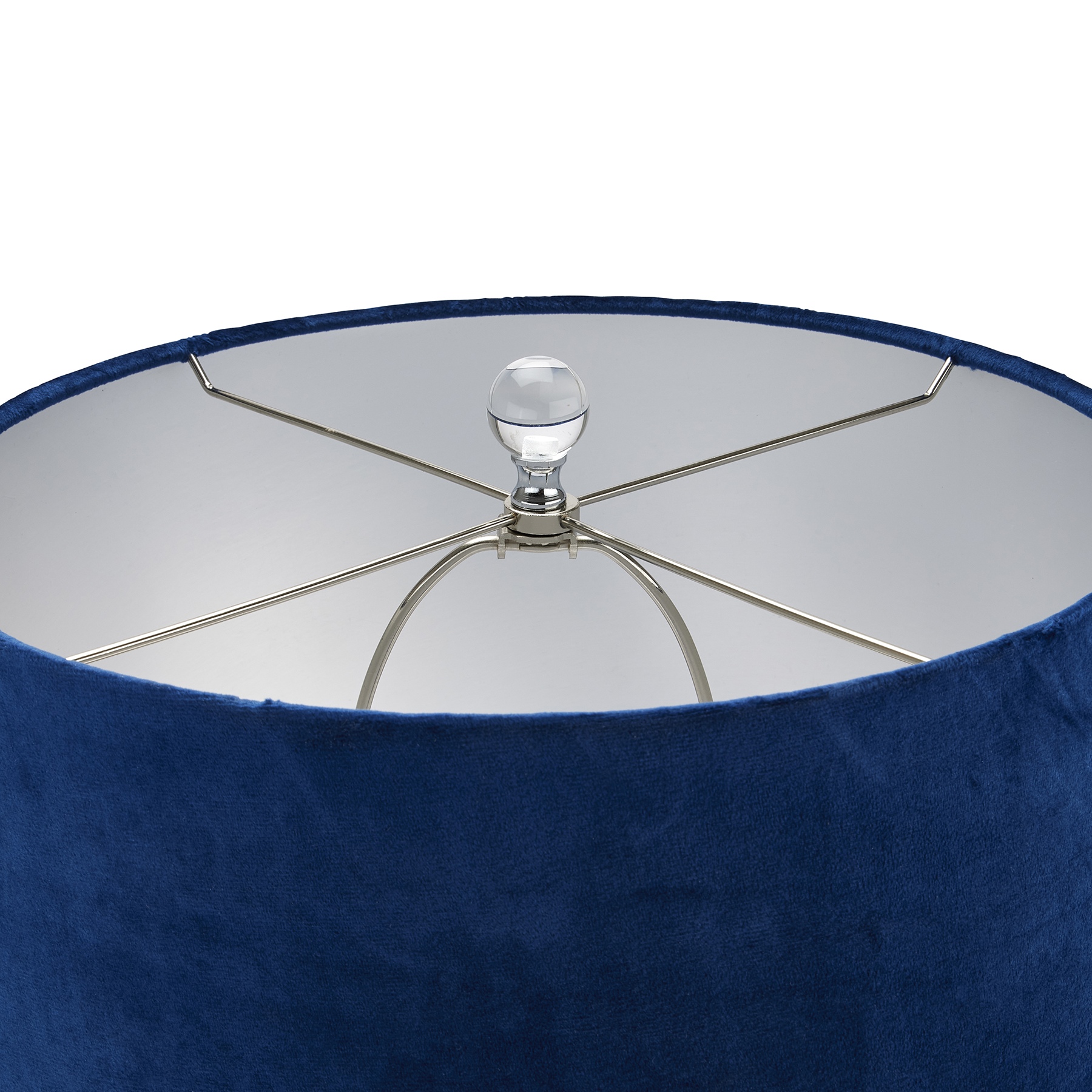 Ice Shadows Table Lamp With Navy Blue Lampshade - Image 3