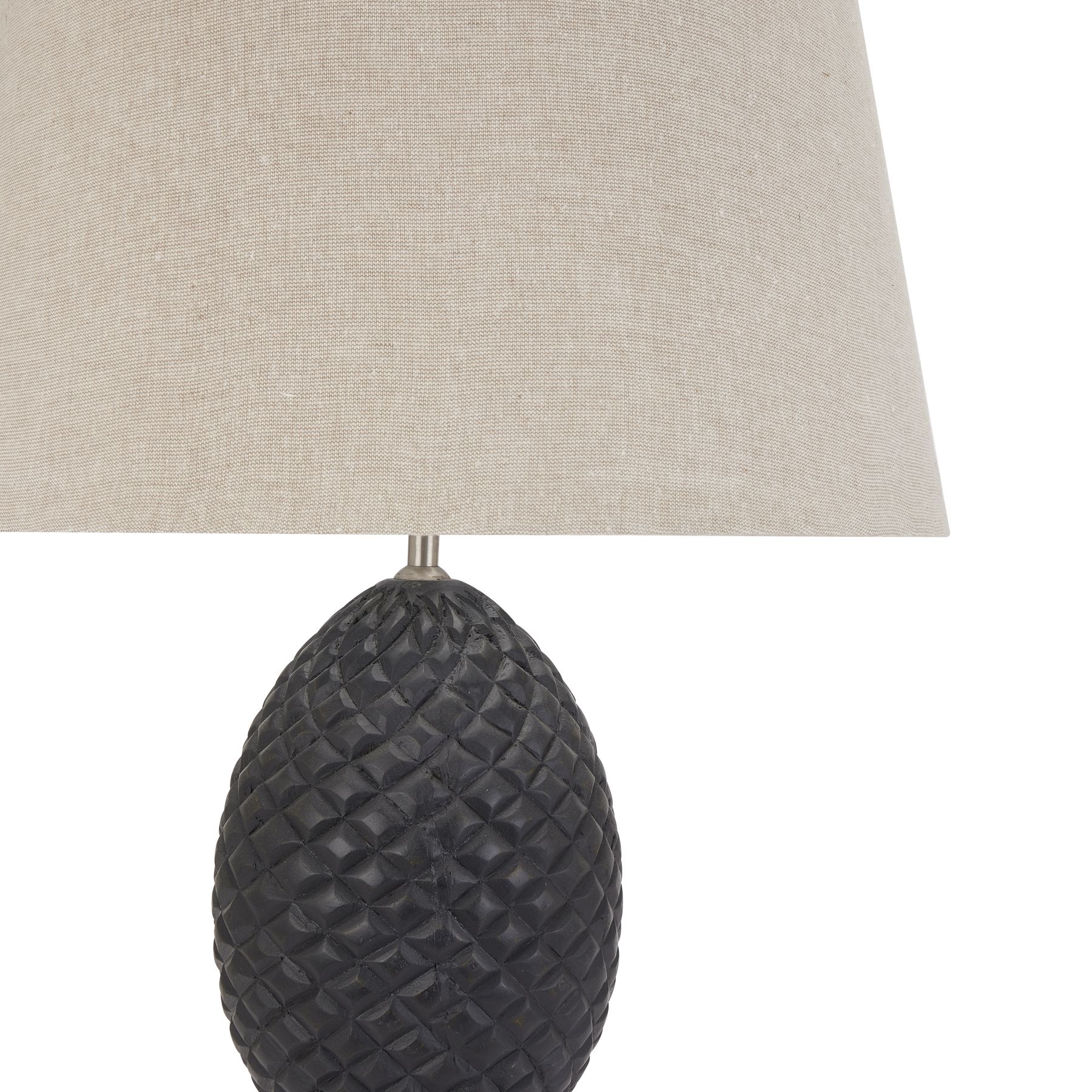 Delaney Grey Pineapple  Lamp With Linen Shade - Image 2