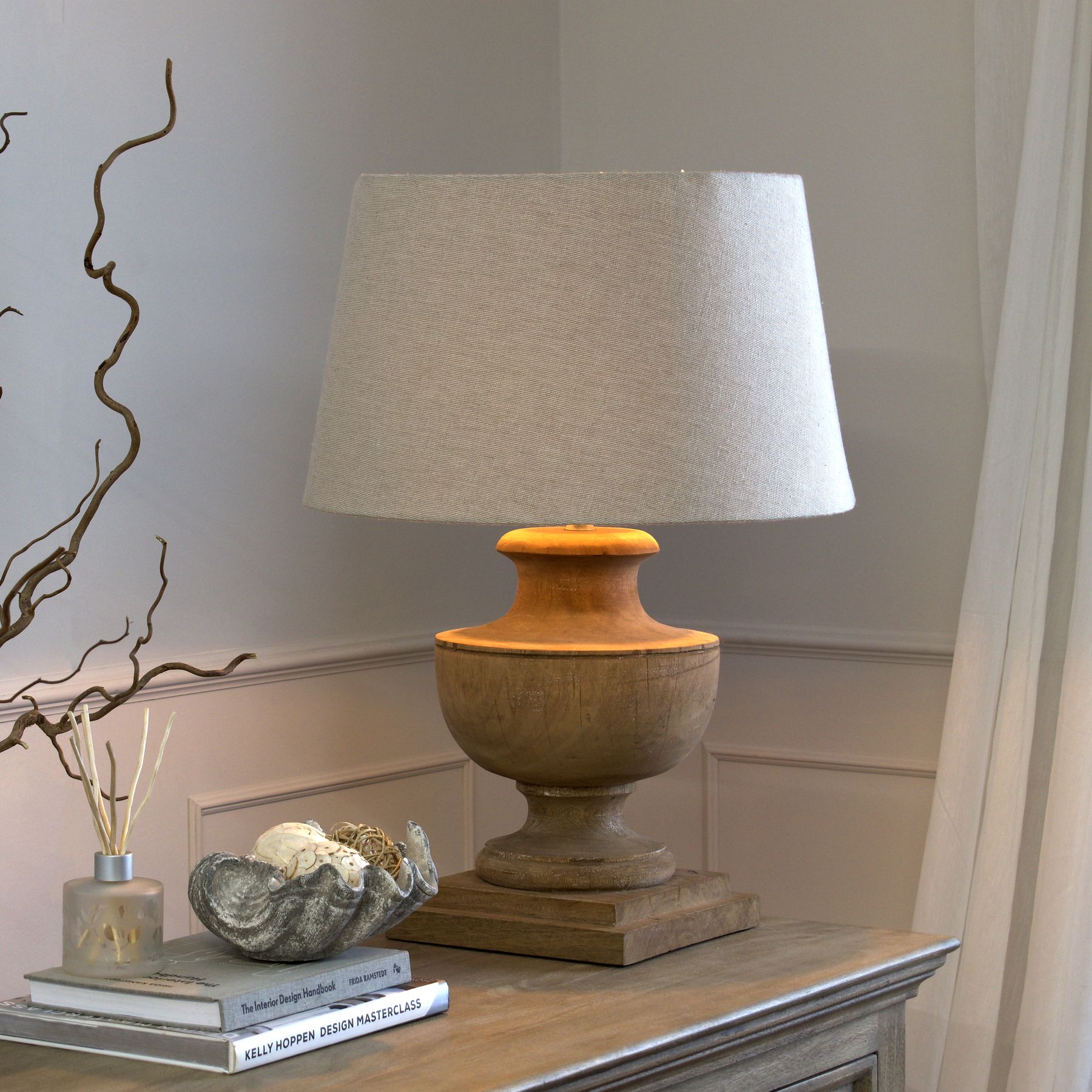 Delaney Natural Wash Urn Lamp With Linen Shade - Image 6