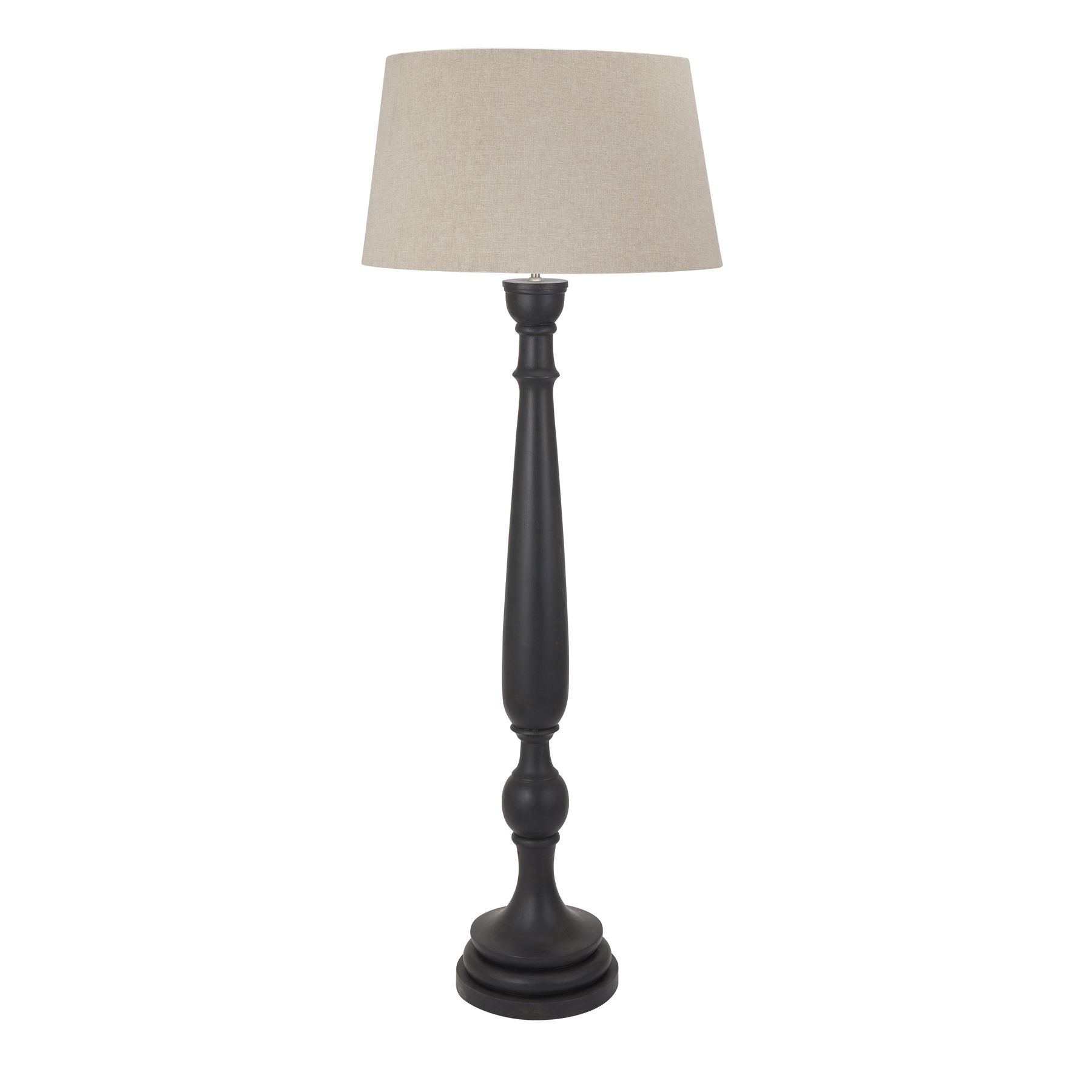 Delaney Grey Droplet Floor Lamp With Linen Shade - Image 1