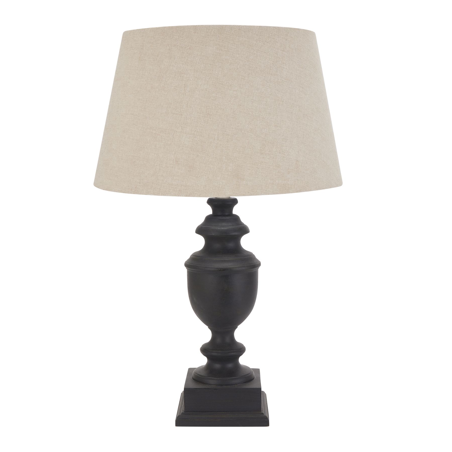 Delaney Collection Grey Urn Lamp With Linen Shade - Image 1