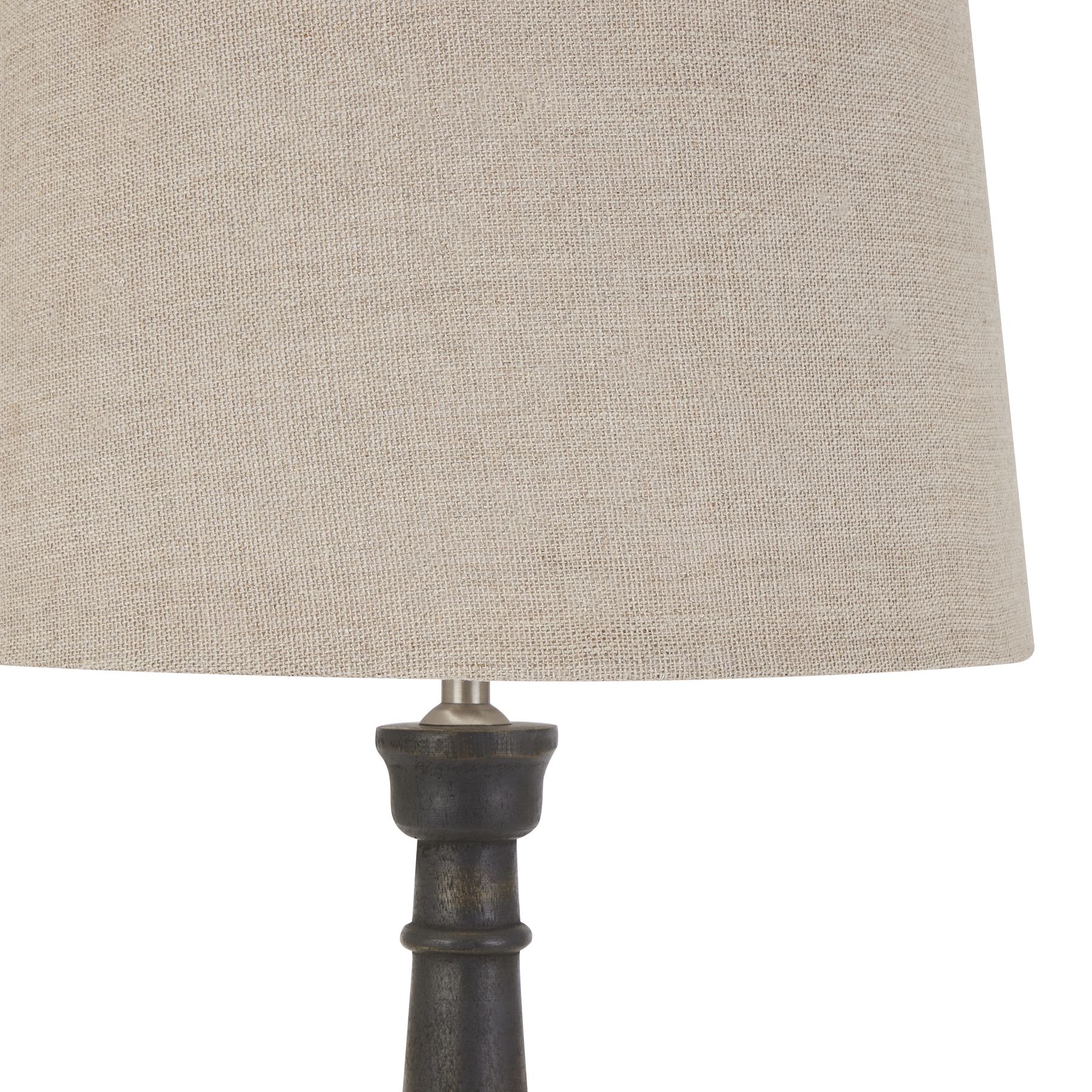 Delaney Grey Bead Candlestick Lamp With Linen Shade Wholesale by Hill