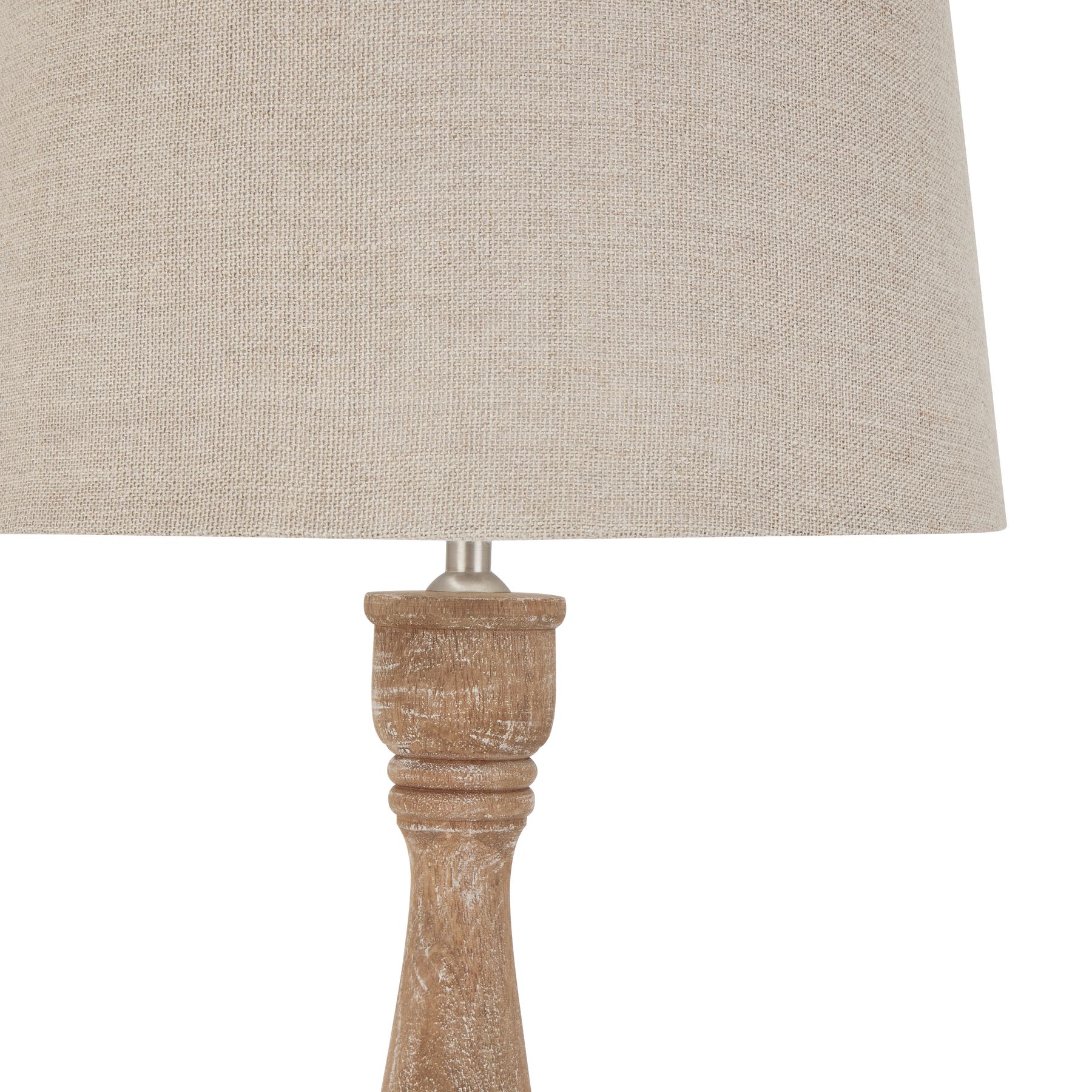 Delaney Natural Wash Candlestick Lamp With Linen Shade - Image 2