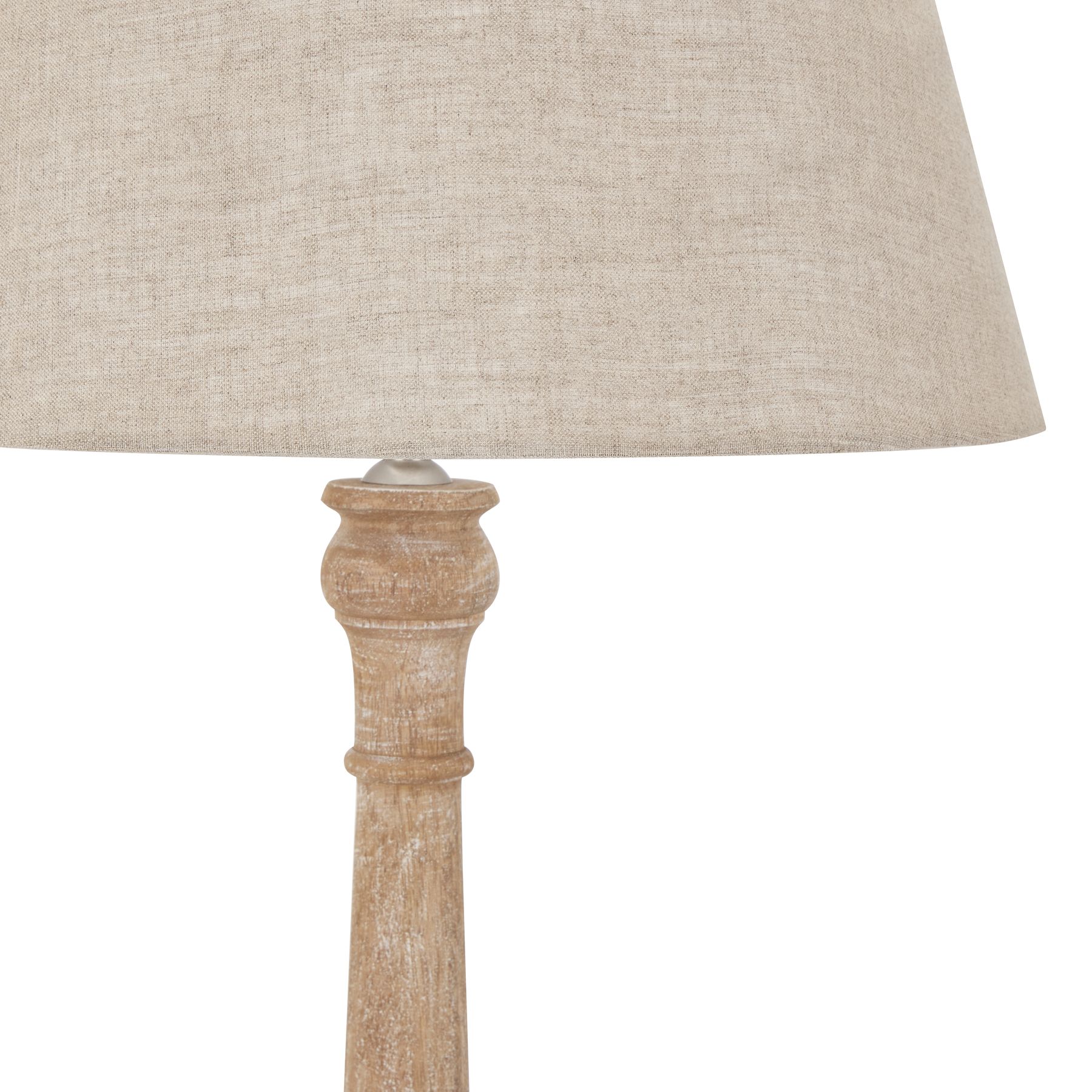 Delaney Natural Wash Spindle Lamp With Linen Shade - Image 2