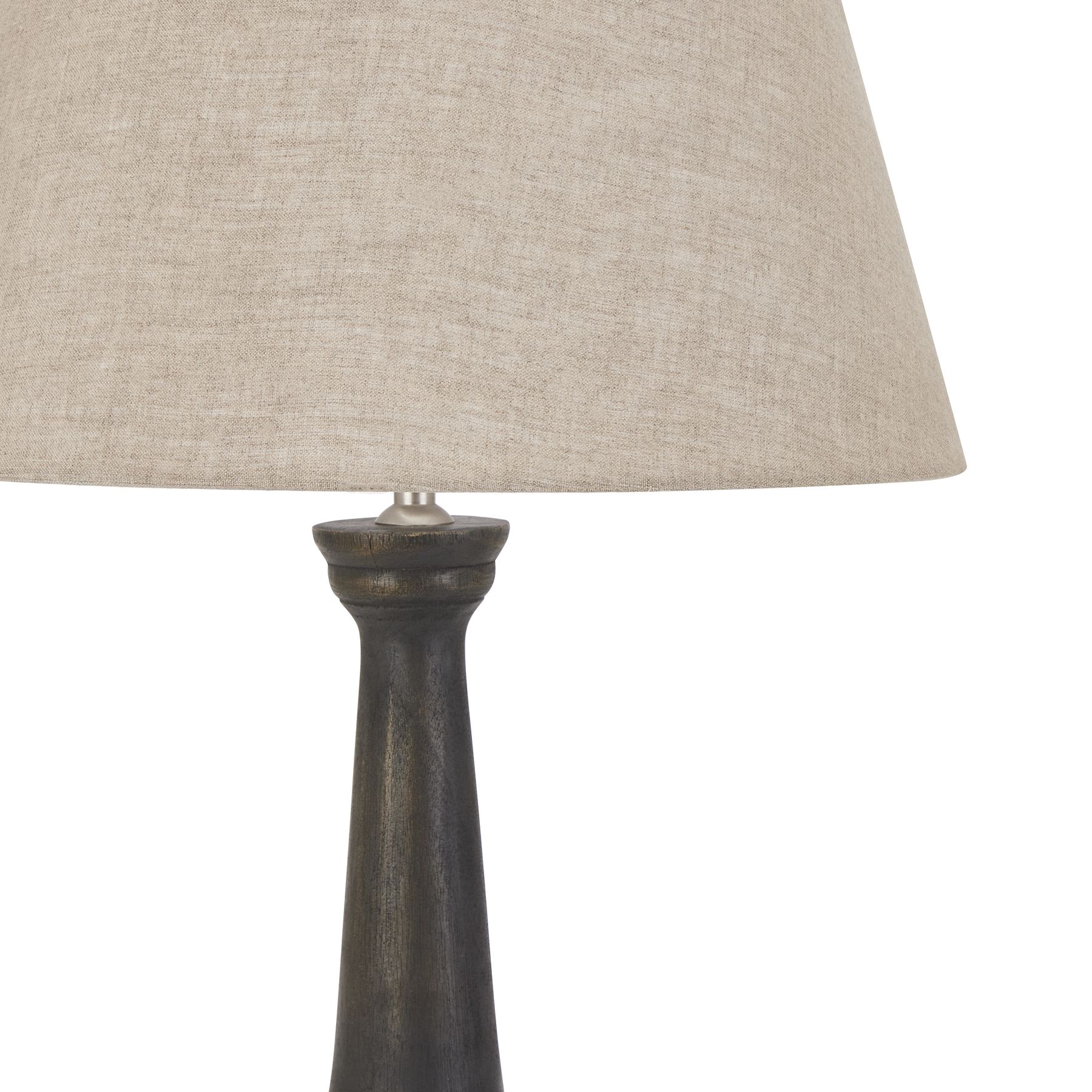 Delaney Grey Goblet Candlestick Lamp With Linen Shade - Image 2