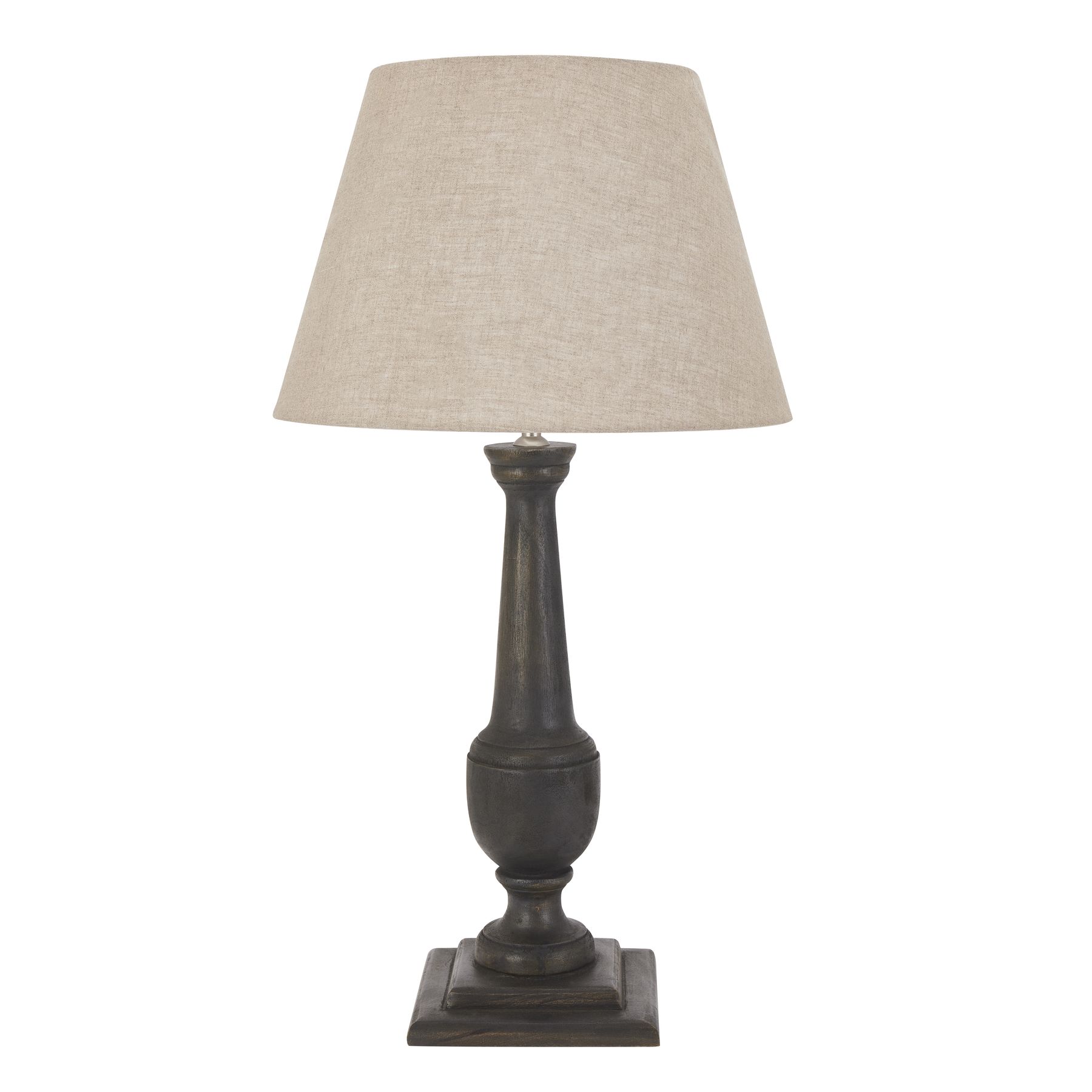 Delaney Grey Goblet Candlestick Lamp With Linen Shade Wholesale by