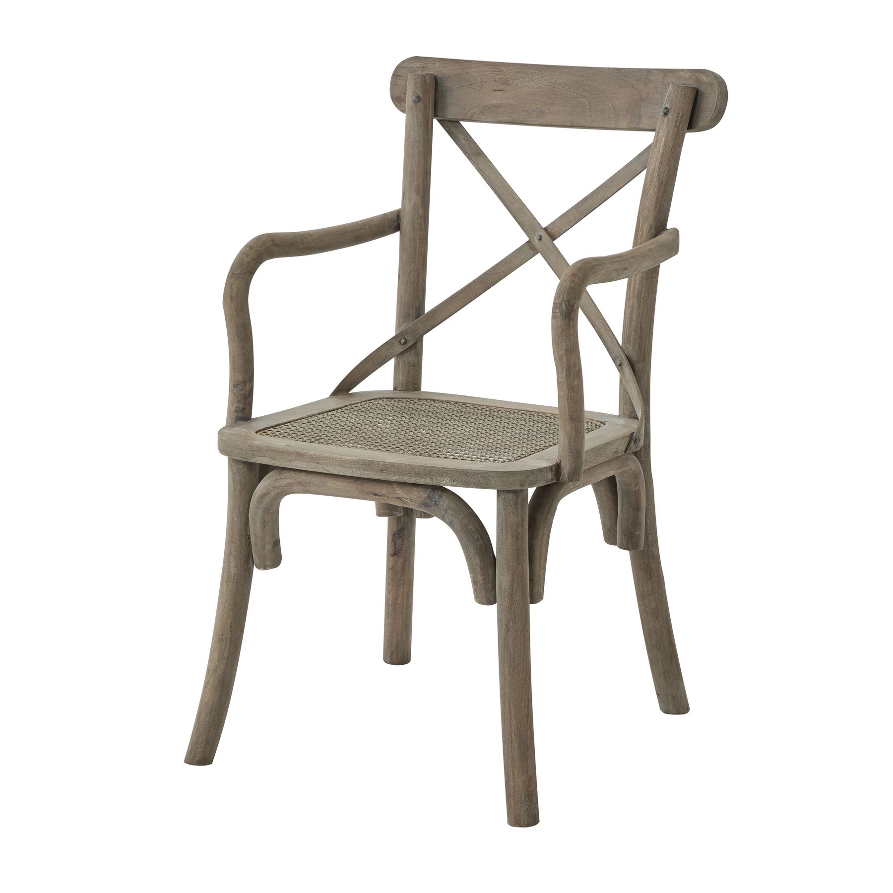 Copgrove Collection Cross Back Carver Chair With Rush Seat - Image 1